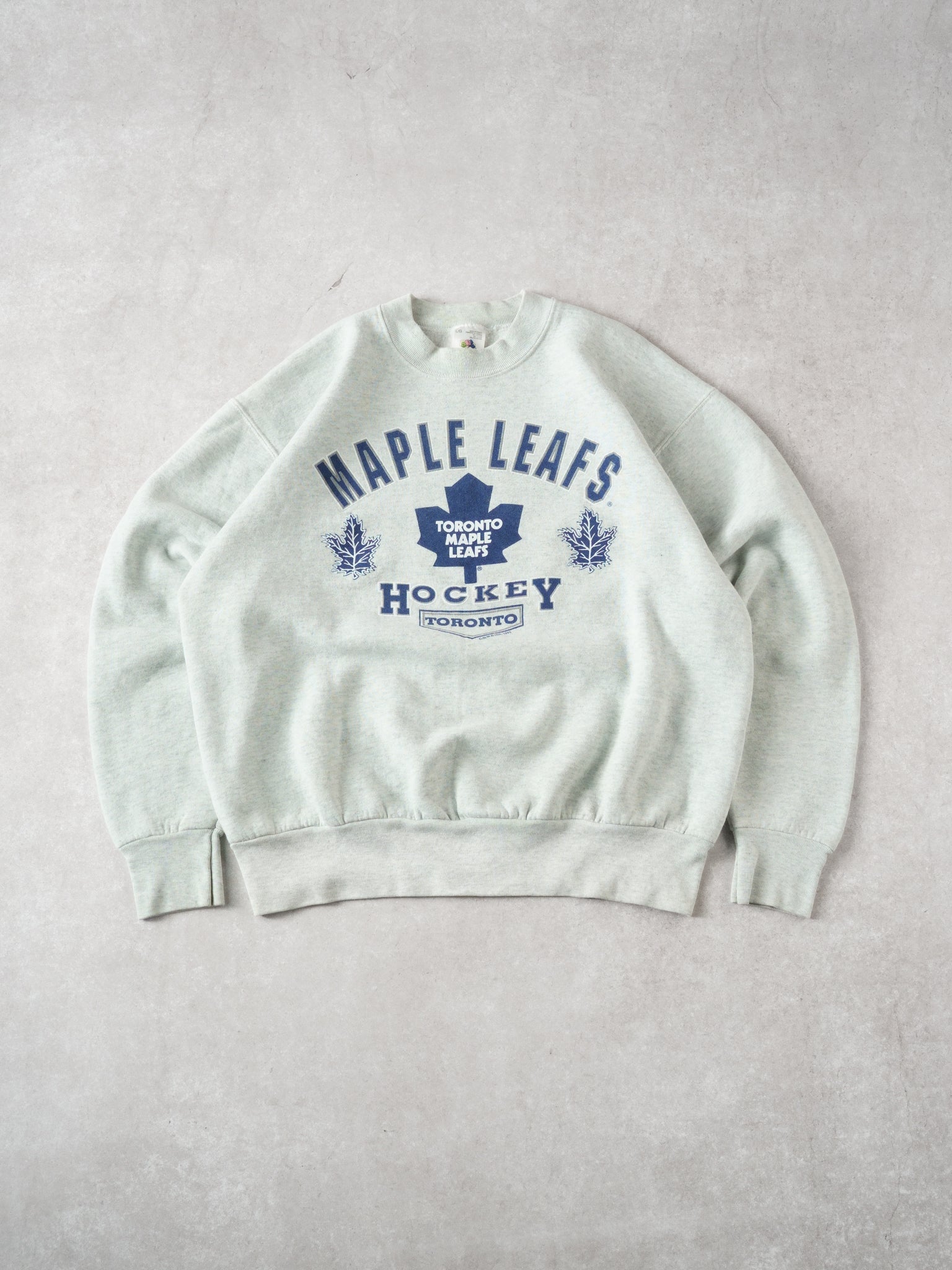 Vintage 93' Grey Toronto Maple Leaf Hockey Graphic Crewneck (L)