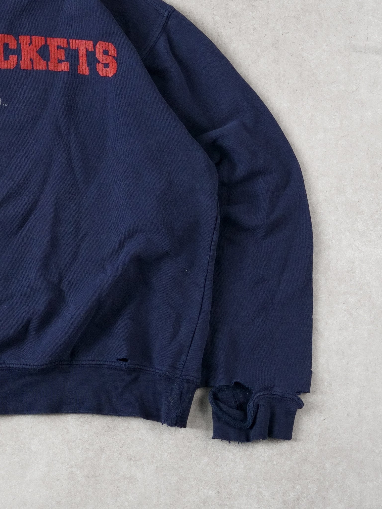 Vintage Navy Blue Rugged Columbus Blue Jackets Crewneck (L)