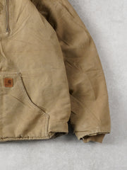 Vintage 90s Khaki Carhartt Sherpa Lined Workwear Jacket (M/L)