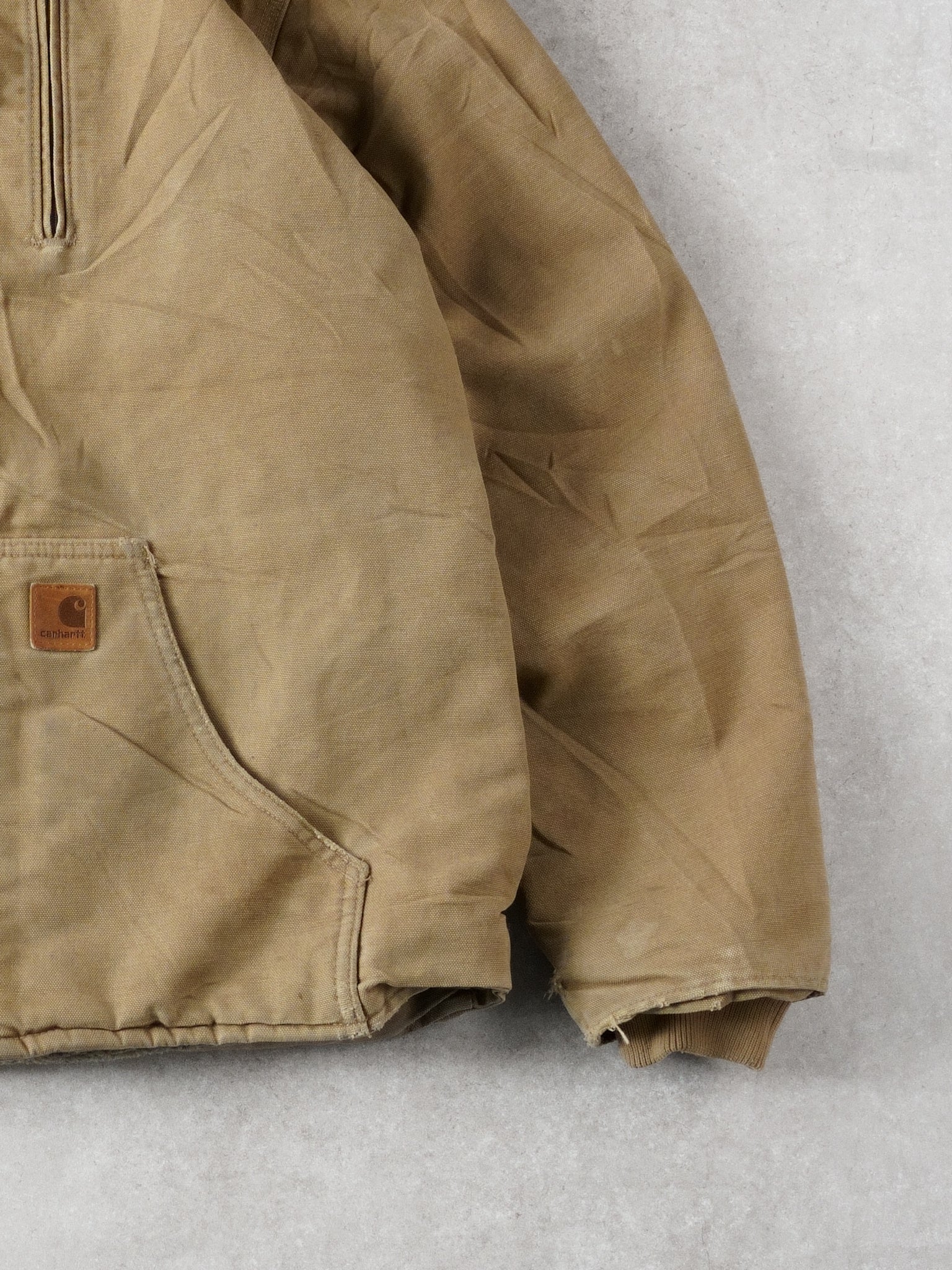 Vintage 90s Khaki Carhartt Sherpa Lined Workwear Jacket (M/L)