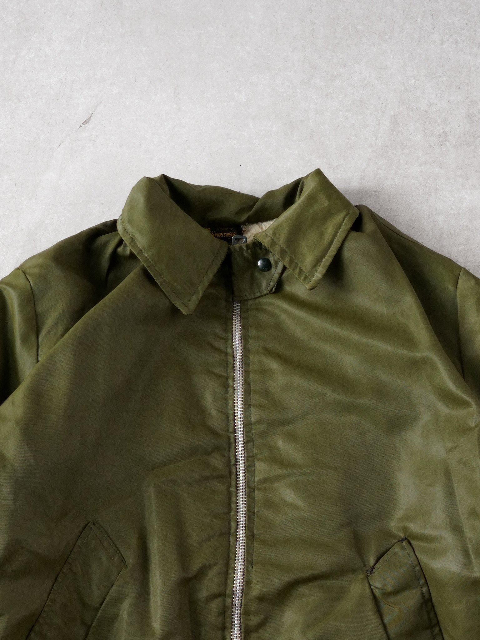 Vintage 90s Green Army Insulated Quilted Jacket (L)