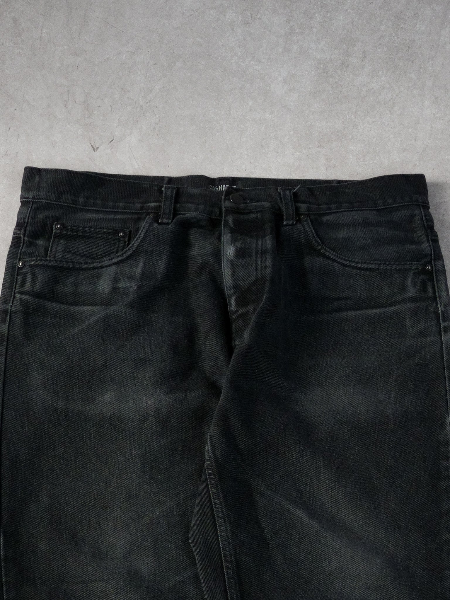 Vintage Washed Black Carhartt WIP Workwear Denim Pants (34x30)