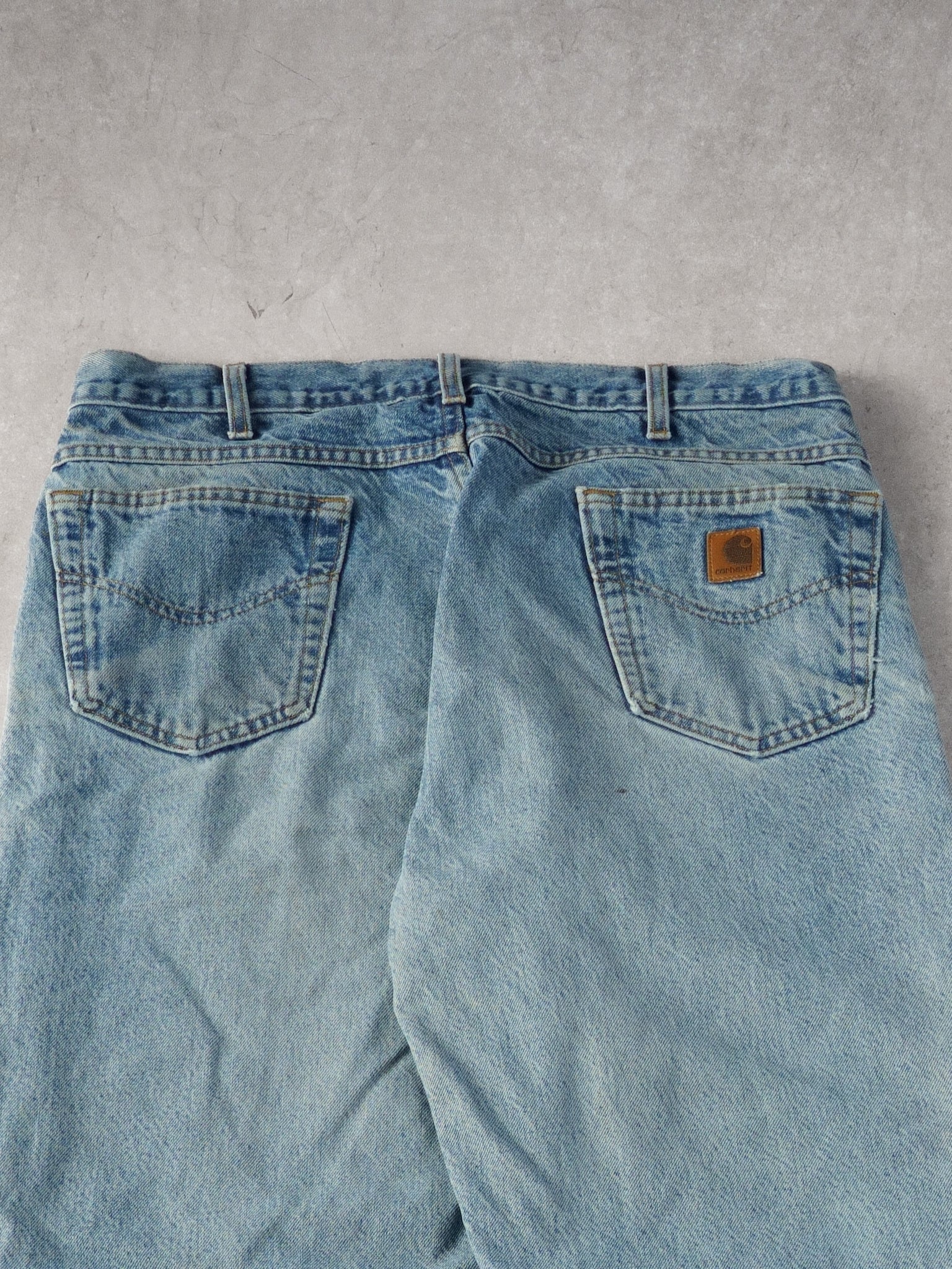 Vintage 90s Light Blue Carhartt Distressed Lined Denim Jeans (38x34)