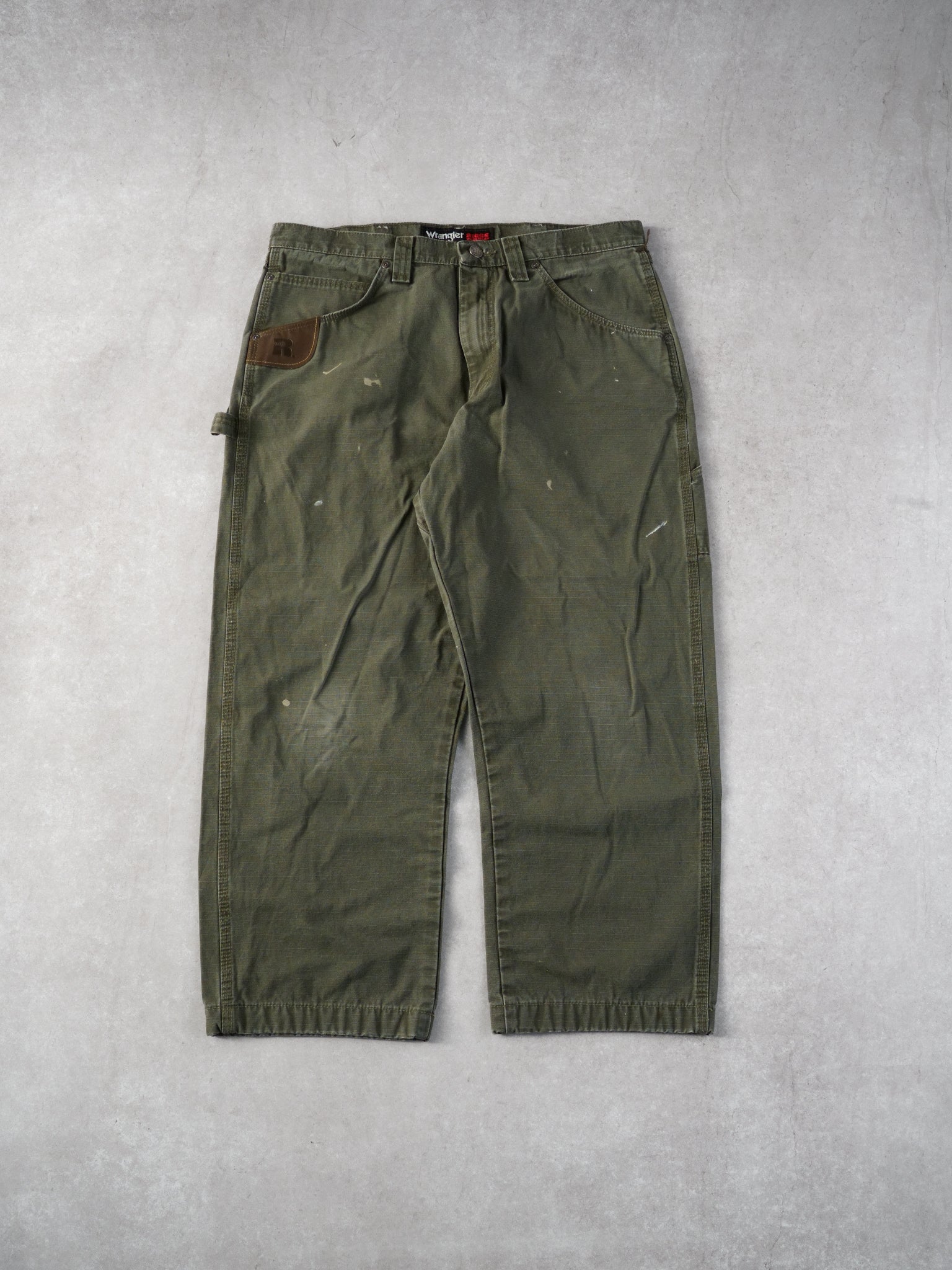 Vintage 90s Sage Green Wrangler Workwear Carpenter Pants (34x27)