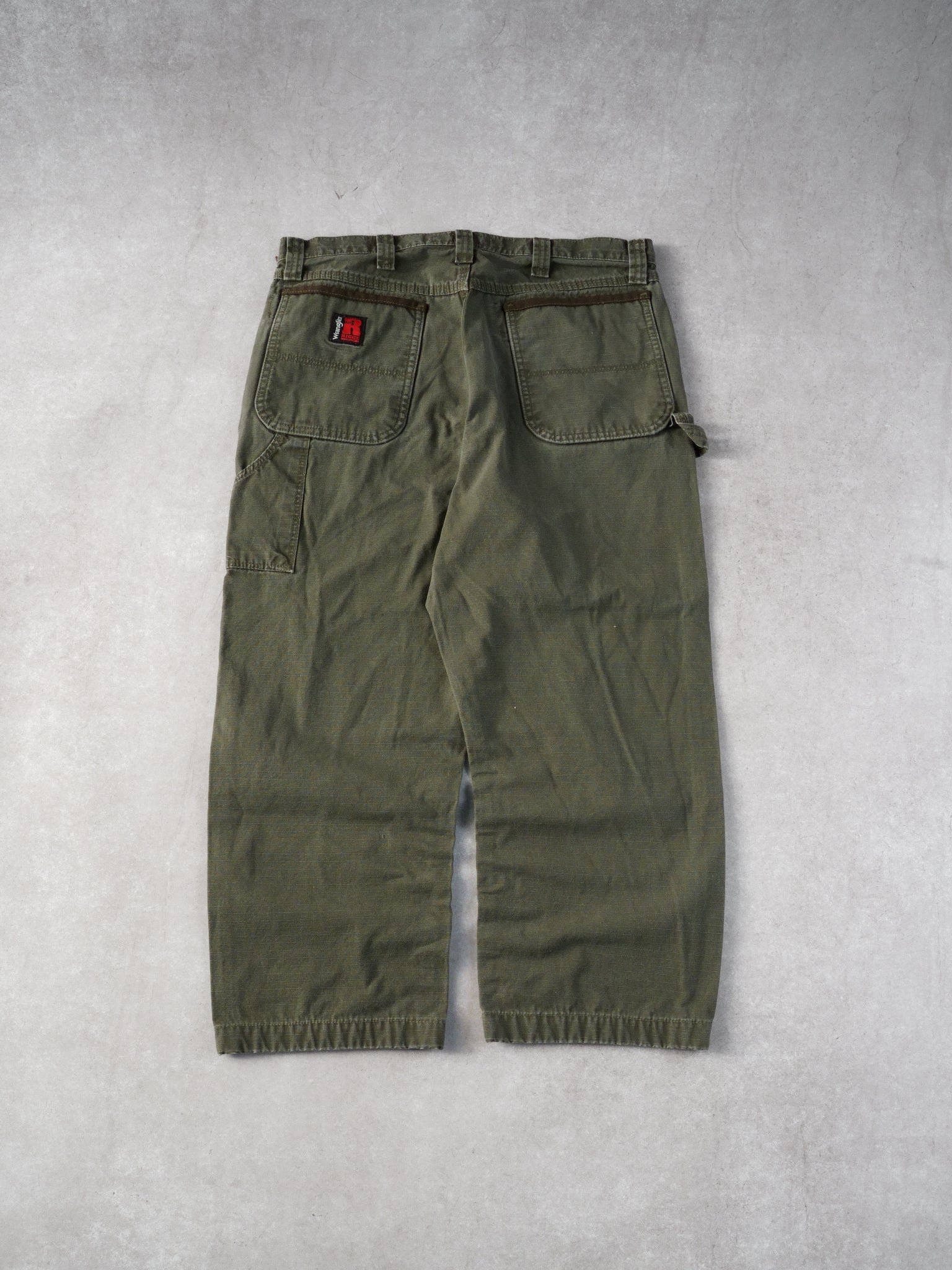 Vintage 90s Sage Green Wrangler Workwear Carpenter Pants (34x27)