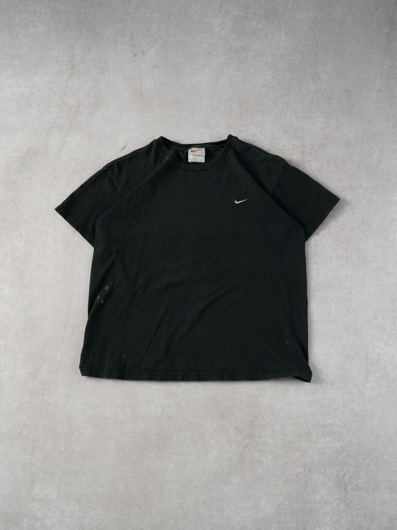 Vintage 90s Sunfaded Black Nike Embroidery Blank Tee (S/M)