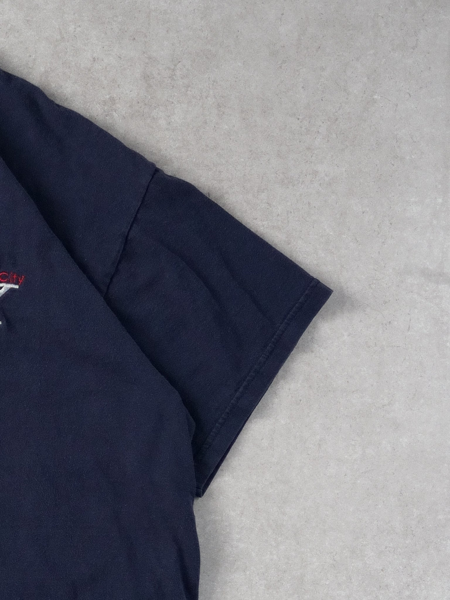 Vintage 90s Faded Blue NYC Embroidery Tee (L)