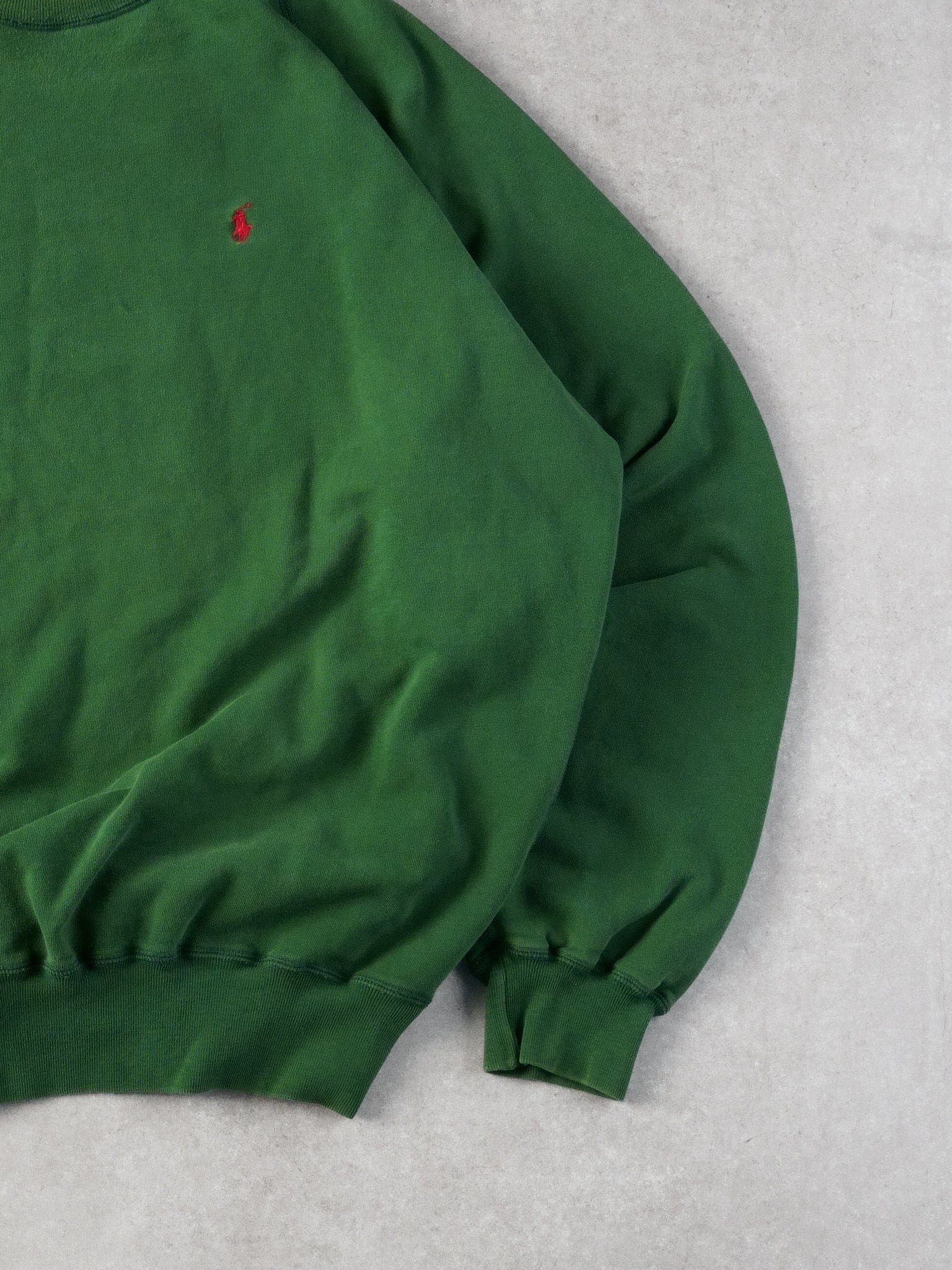 Vintage Green Polo By Ralph Lauren Blank Crewneck (XL)