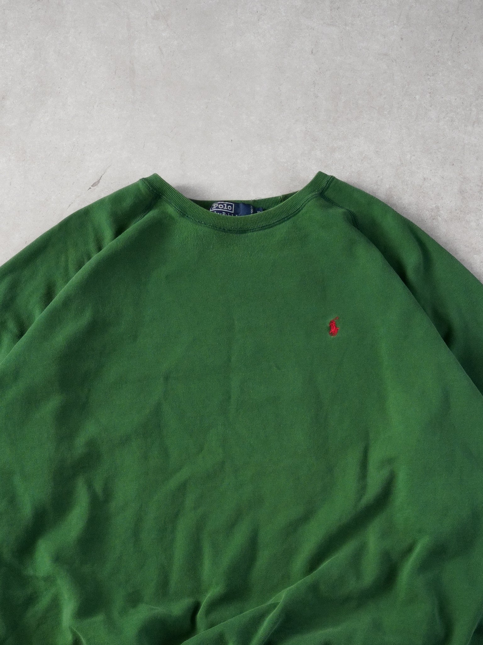 Vintage Green Polo By Ralph Lauren Blank Crewneck (XL)