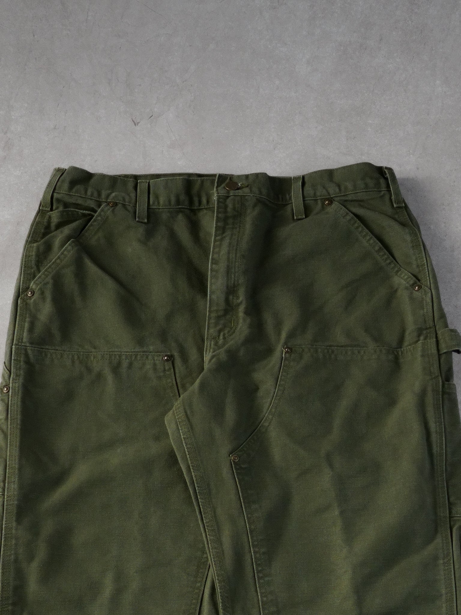 Vintage 90s Sage Green Carhartt Double Knee Carpenter Pants (36x34)