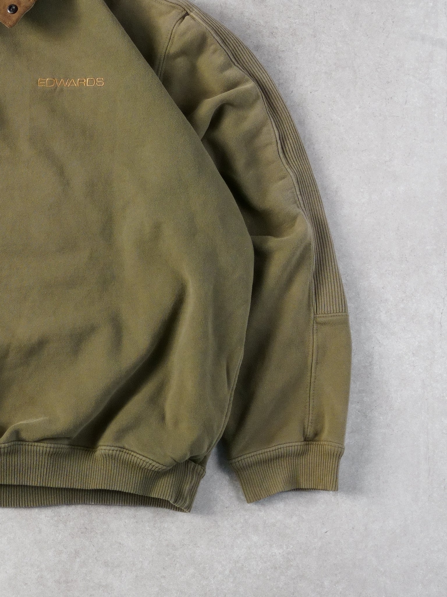 Vintage 90s Moss Green Edwards Antiqua Collared Button Up (L/XL)