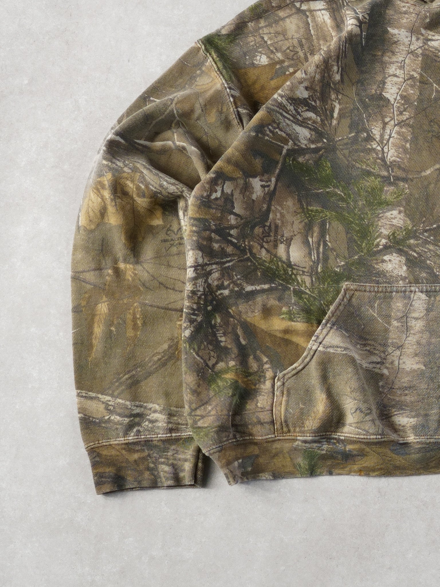 Vintage 90s Green Realtree Camo Blank Hoodie (L)
