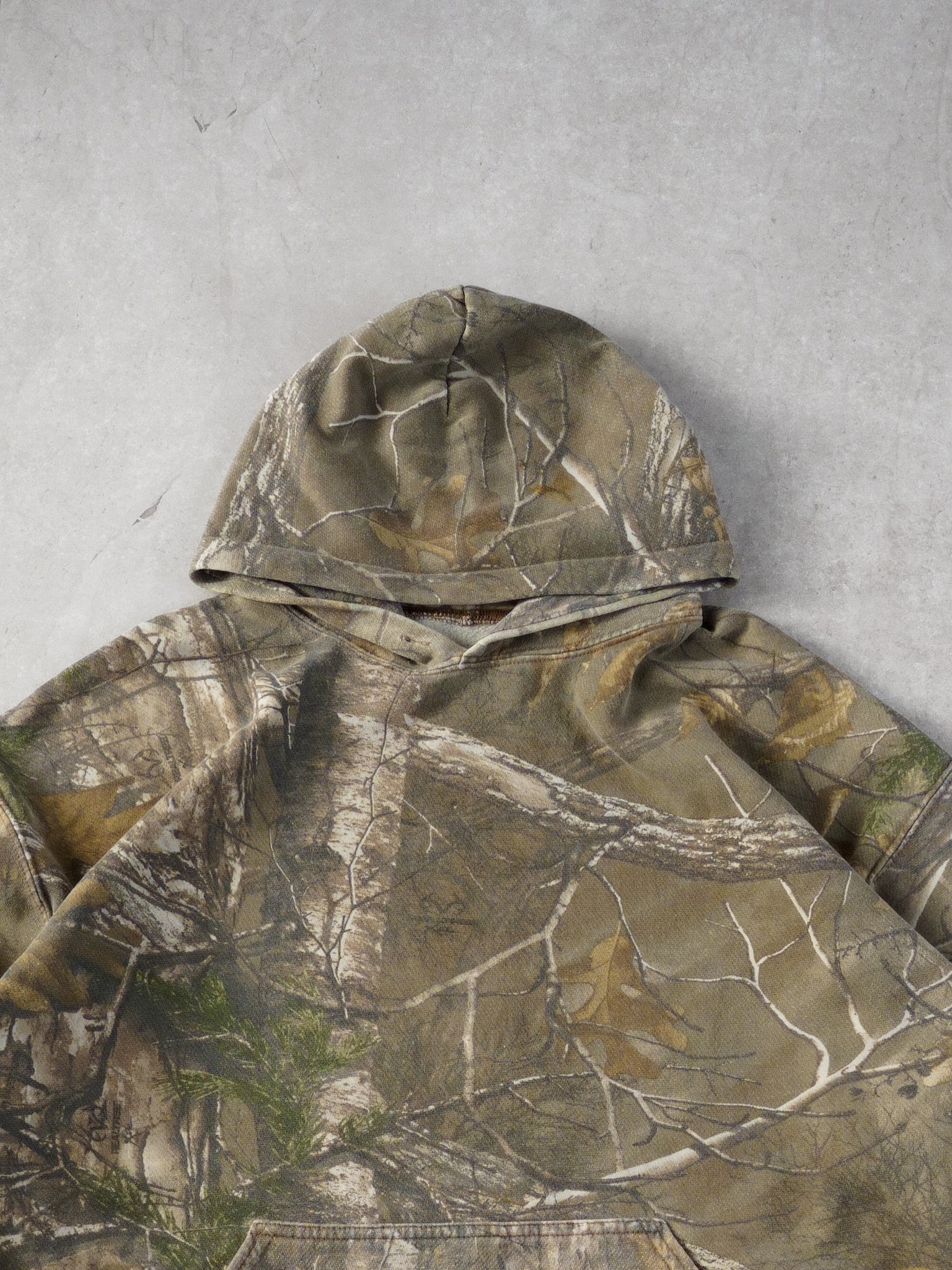 Vintage 90s Green Realtree Camo Blank Hoodie (L)