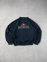 Vintage 90s Navy Blue Denever Broncos Graphic Crewneck (L)