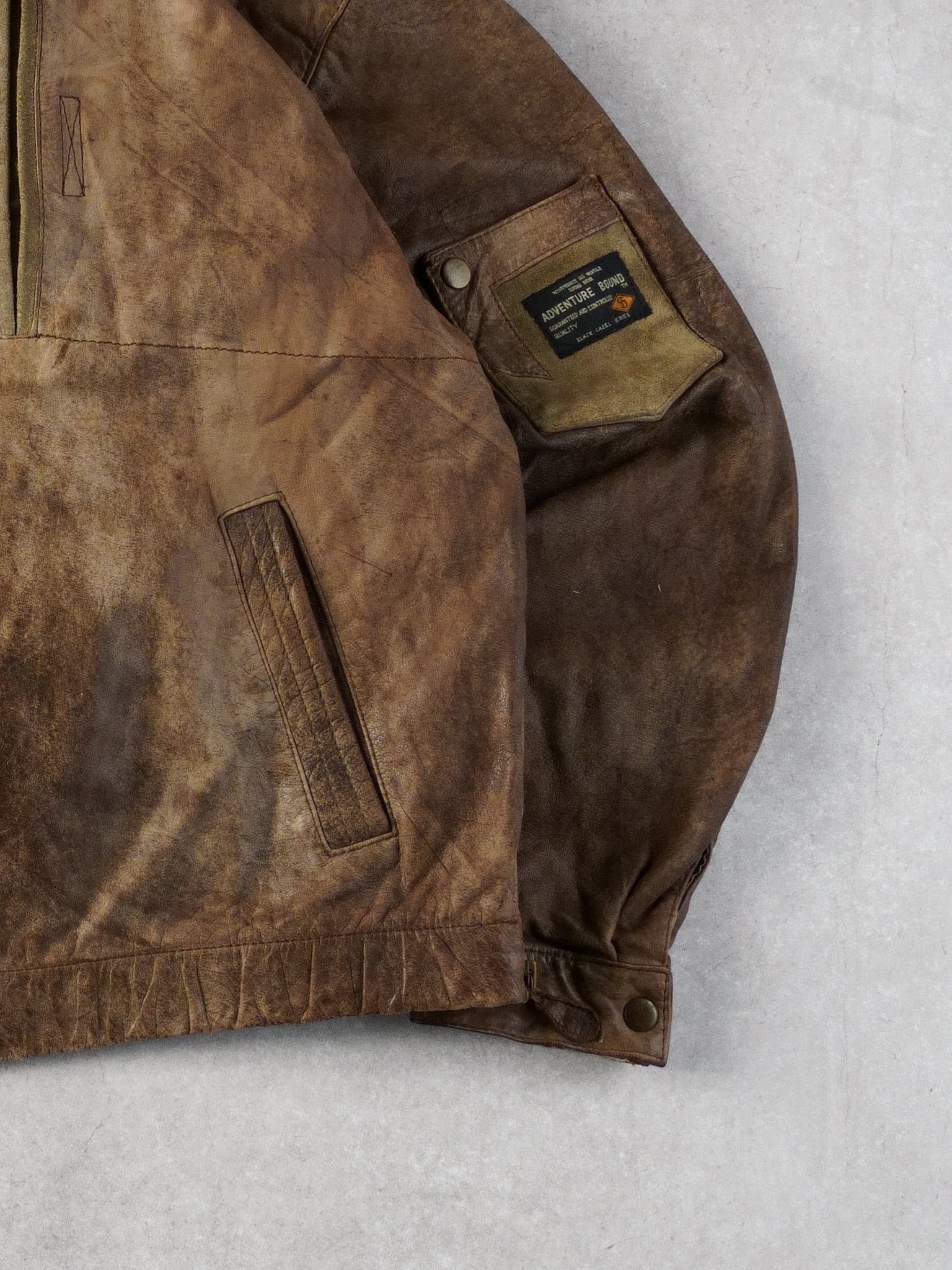 Vintage 90s Brown Adventure Bound Collared Leather Jacket (L)