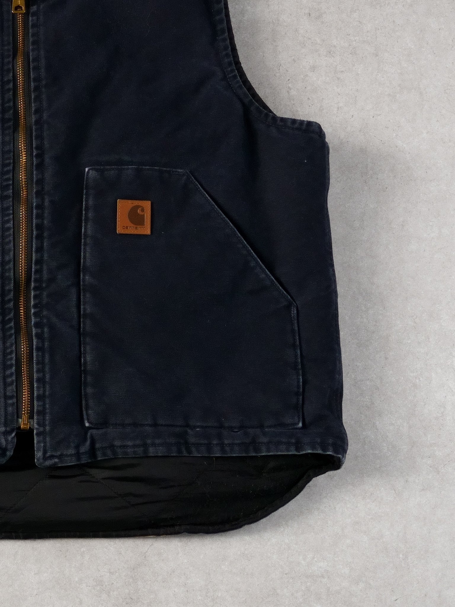 Vintage 90s Navy Blue Carhartt Workwear Vest (L)