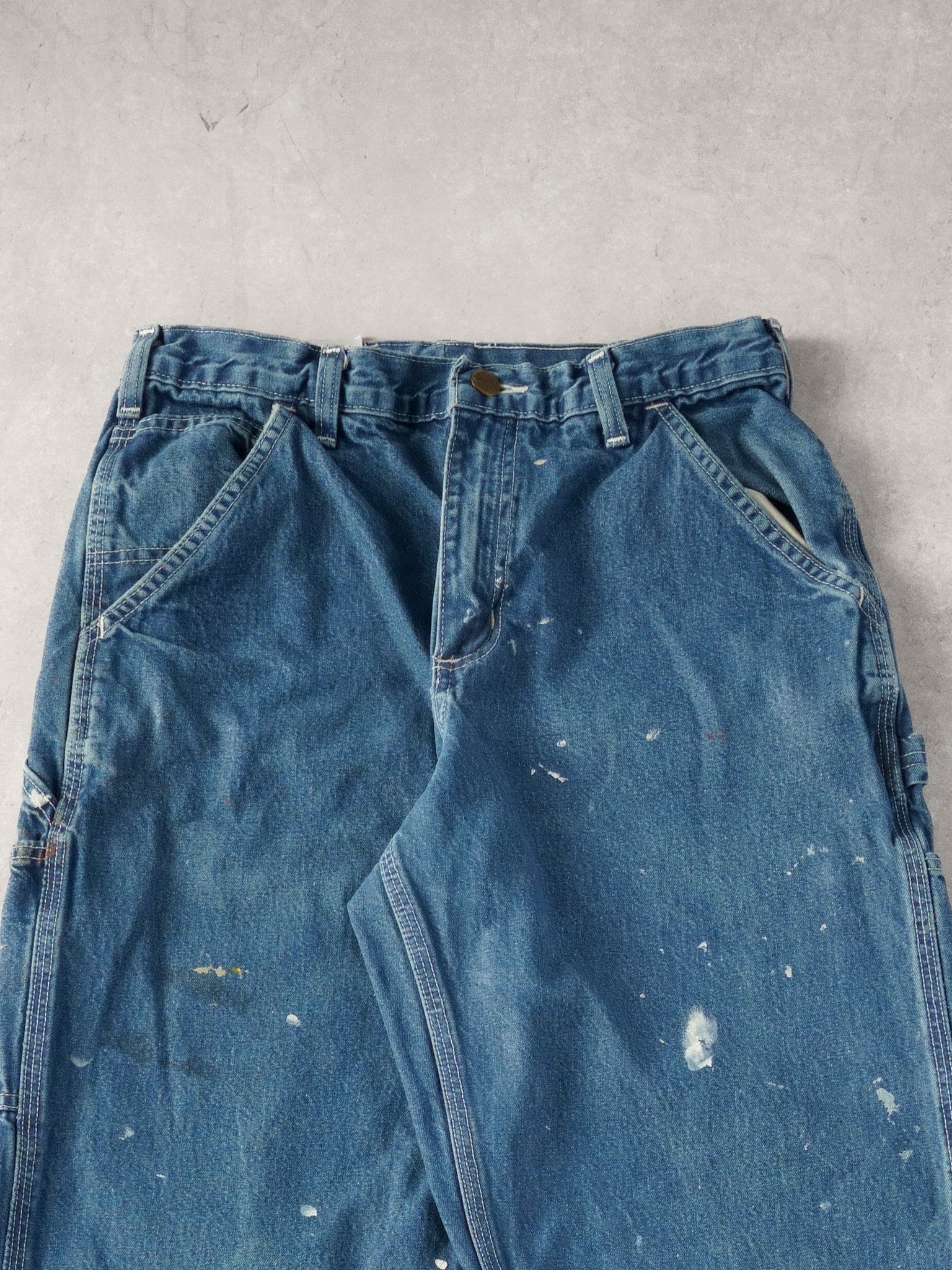 Vintage 90s Blue Carhartt Dungeree Fit Carpenter Pants (28x30)