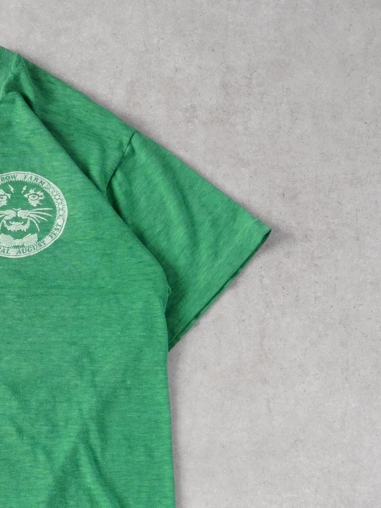 Vintage 80s Green Catbow Farm Single Stitch Tee (S)