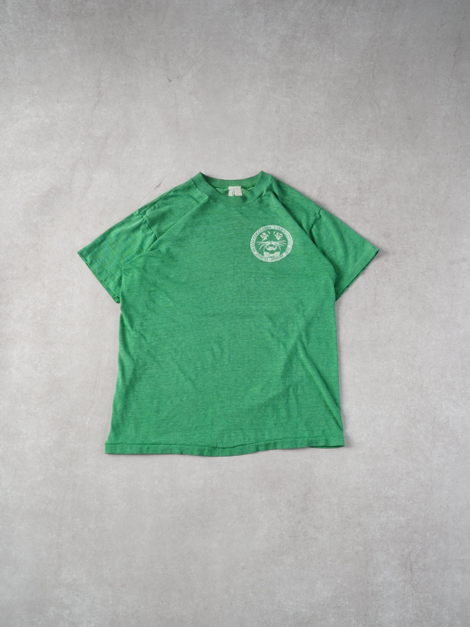 Vintage 80s Green Catbow Farm Single Stitch Tee (S)