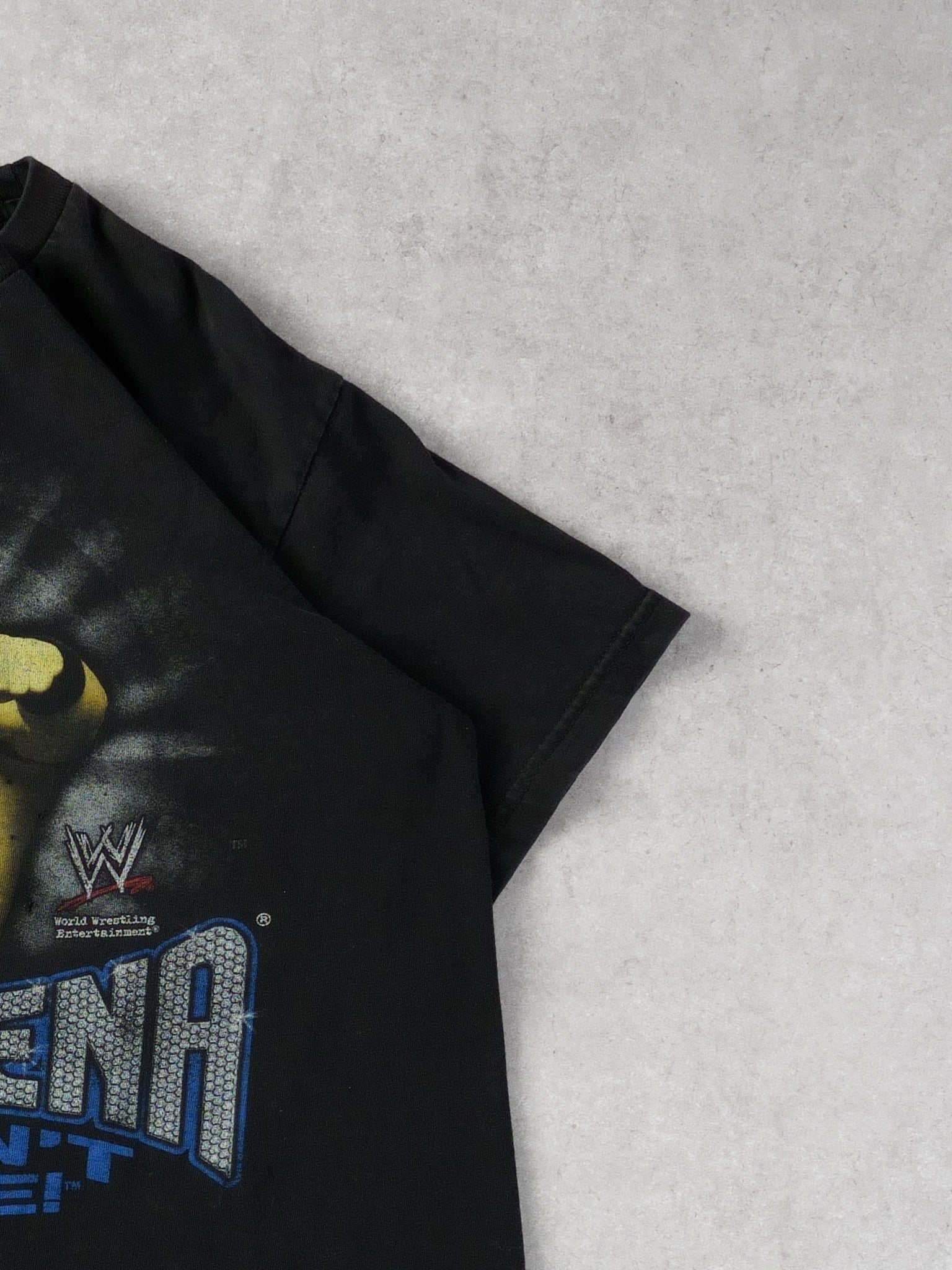 Vintage Y2K Black John Cena You Can't See Me! Graphic Tee (M)