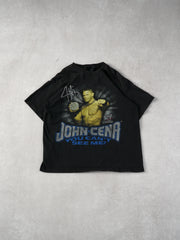 Vintage Y2K Black John Cena You Can't See Me! Graphic Tee (M)