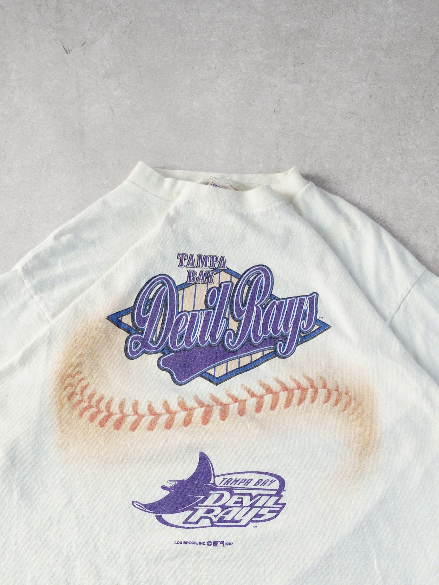 Vintage 97' Tampa Bay Devil Rays Baseball Graphic Tee (L)