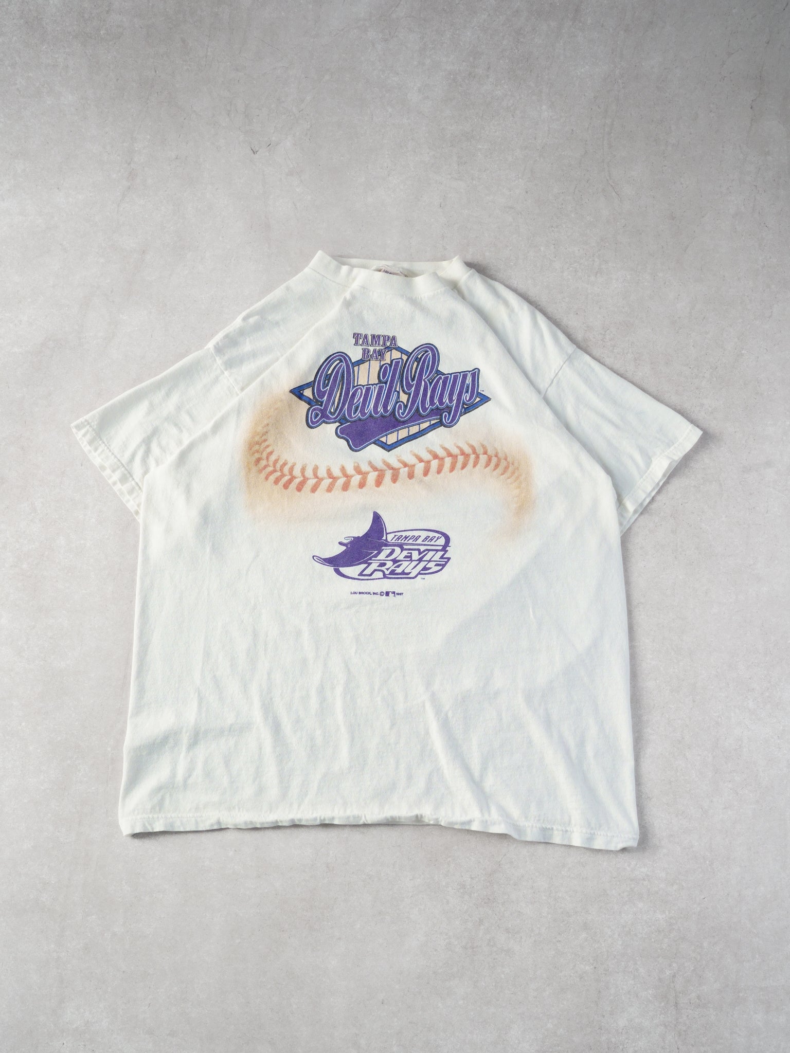 Vintage 97' Tampa Bay Devil Rays Baseball Graphic Tee (L)