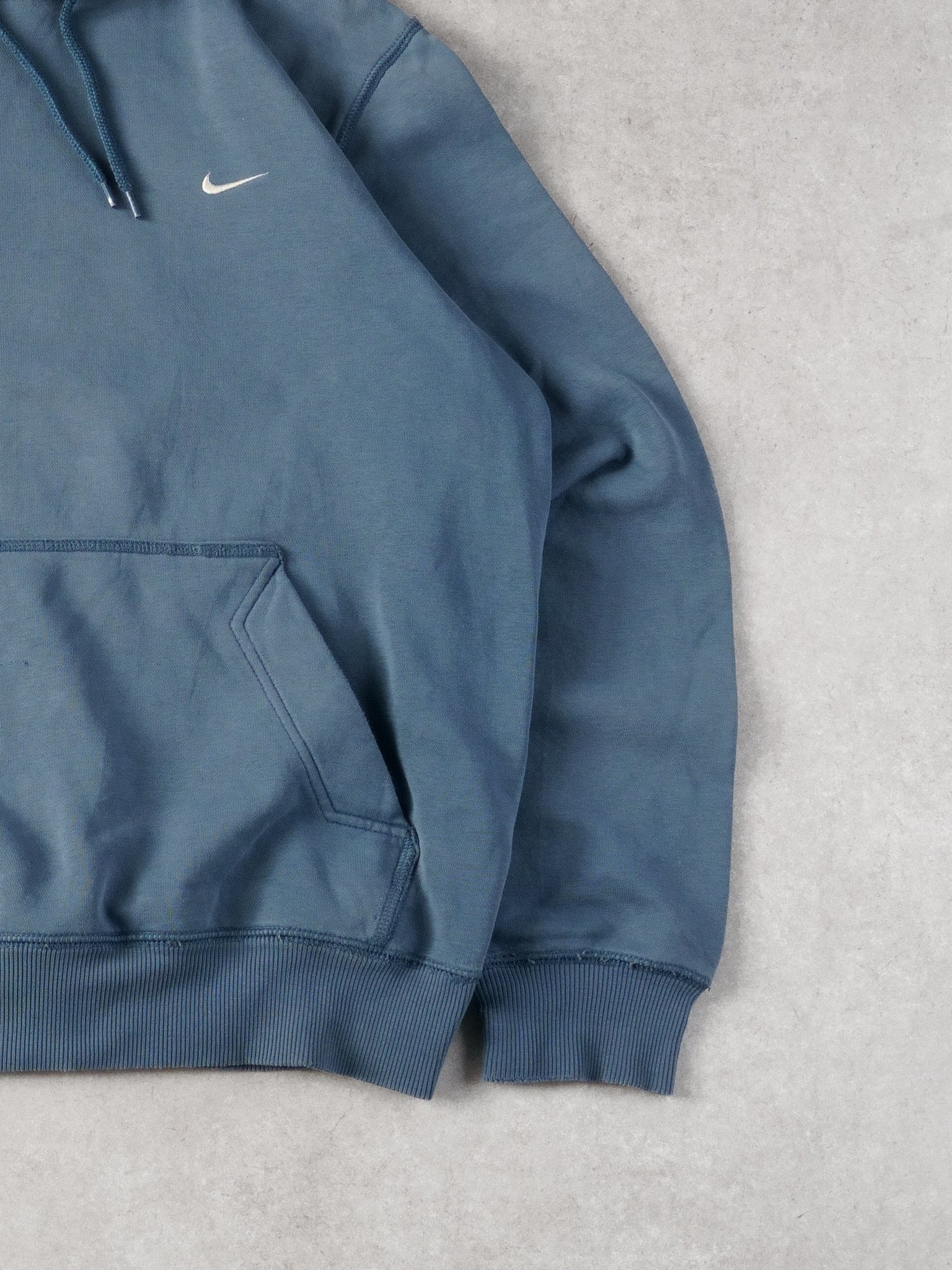 Vintage Y2k Powder Blue Nike Embroidery Blank Hoodie (M/L)