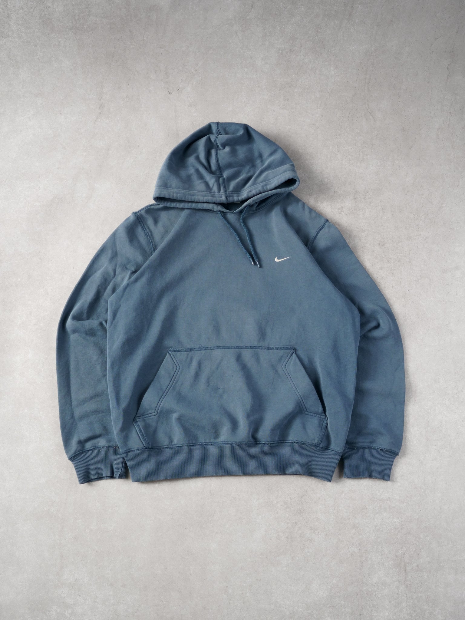 Vintage Y2k Powder Blue Nike Embroidery Blank Hoodie (M/L)