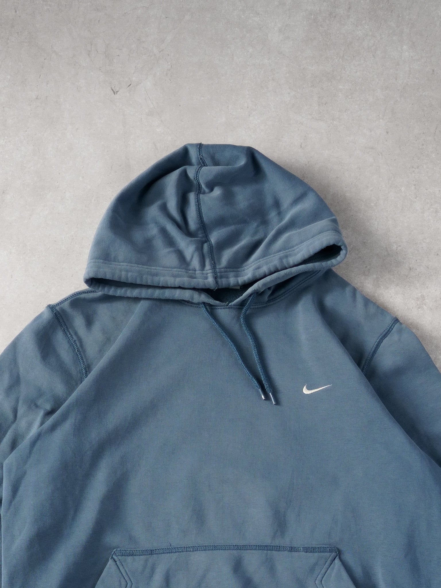 Vintage Y2k Powder Blue Nike Embroidery Blank Hoodie (M/L)