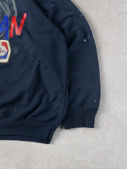 Vintage 90s Navy Blue Molson Canadian Distressed Graphic Crewneck (L)