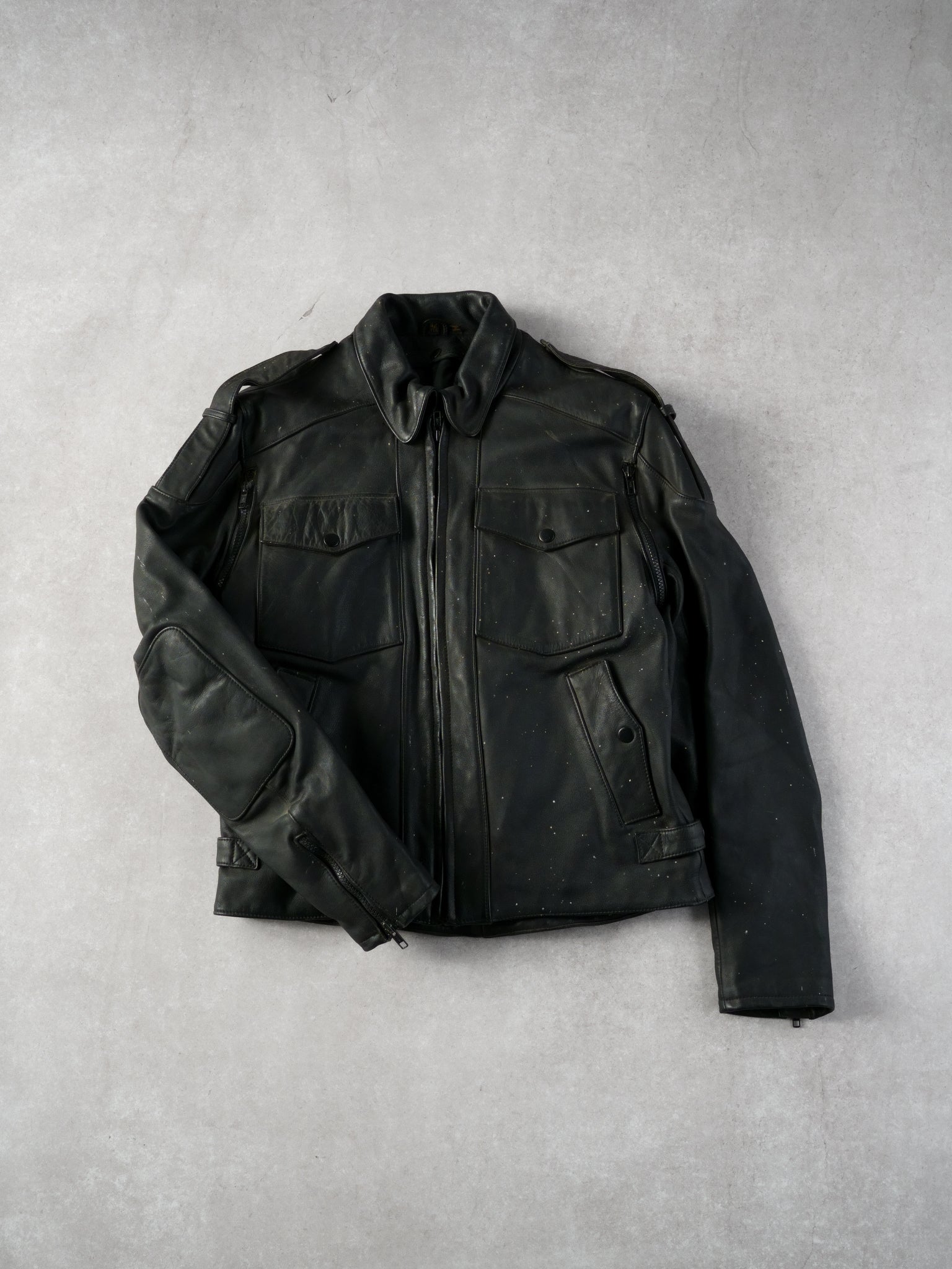 Vintage 80s  Black Harley Davidson Bike Rider Jacket (M)