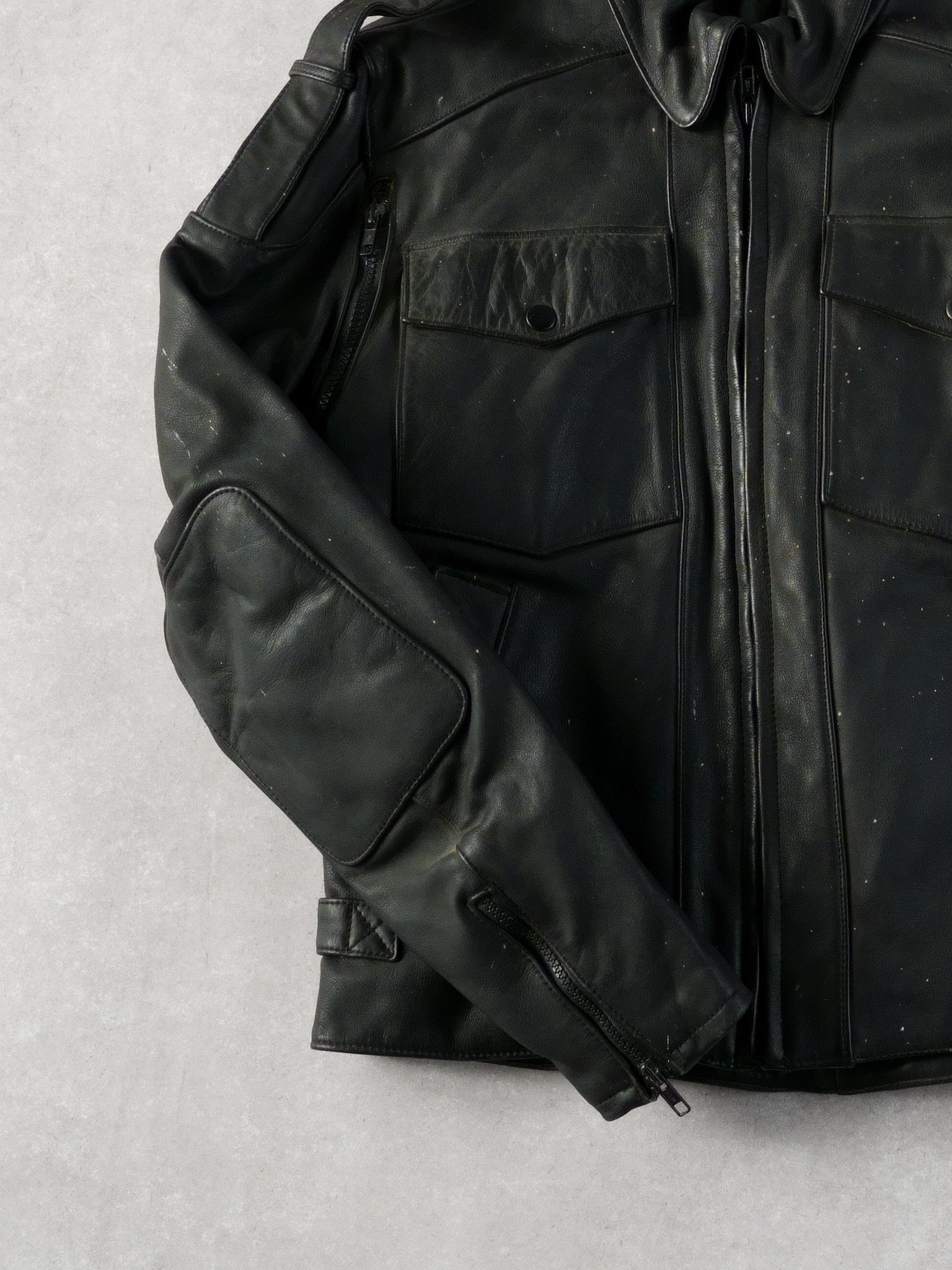 Vintage 80s  Black Harley Davidson Bike Rider Jacket (M)