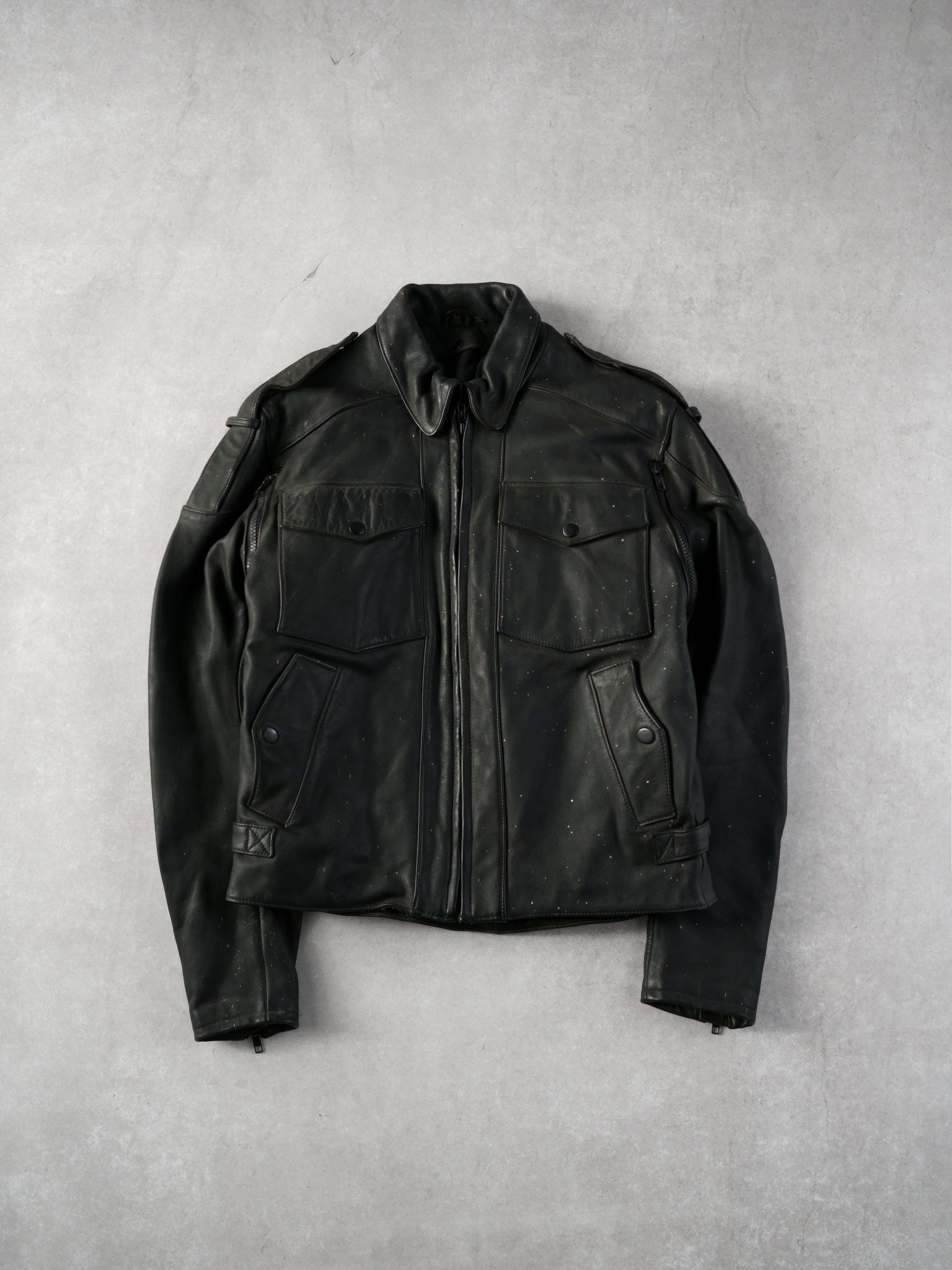 Vintage 80s  Black Harley Davidson Bike Rider Jacket (M)