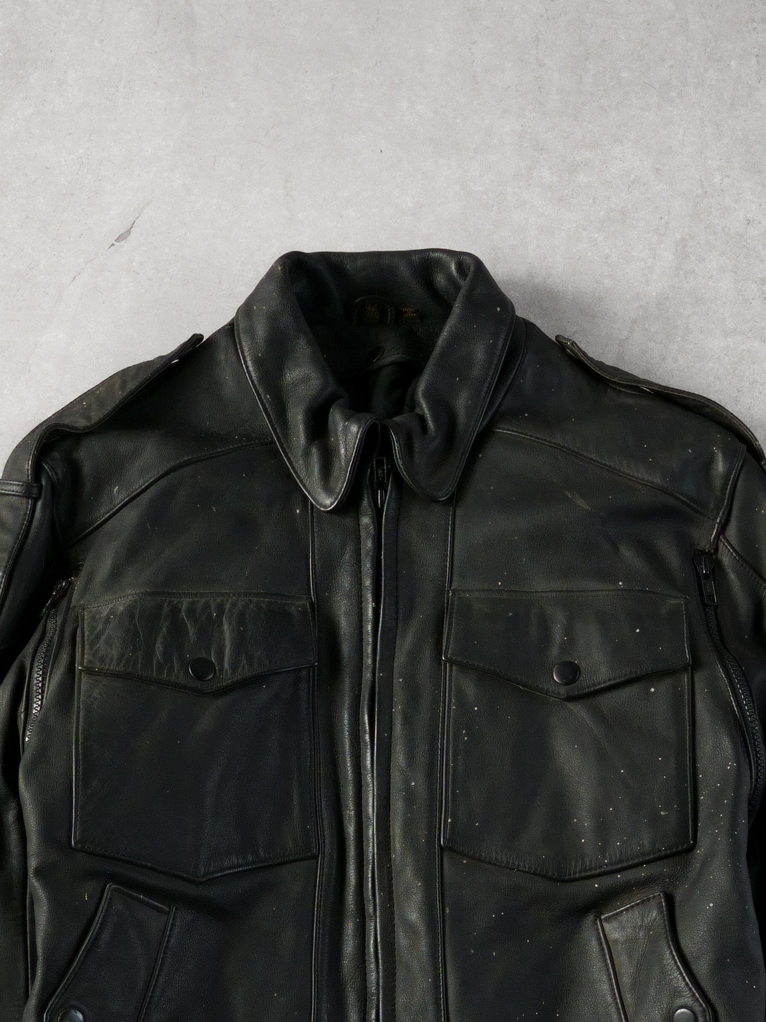 Vintage 80s  Black Harley Davidson Bike Rider Jacket (M)