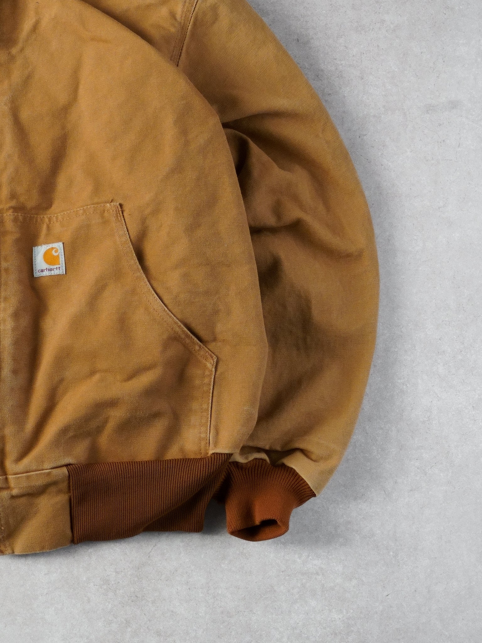 Vintage 90s Khaki Carhartt Workwear Hooded Jacket (XL)