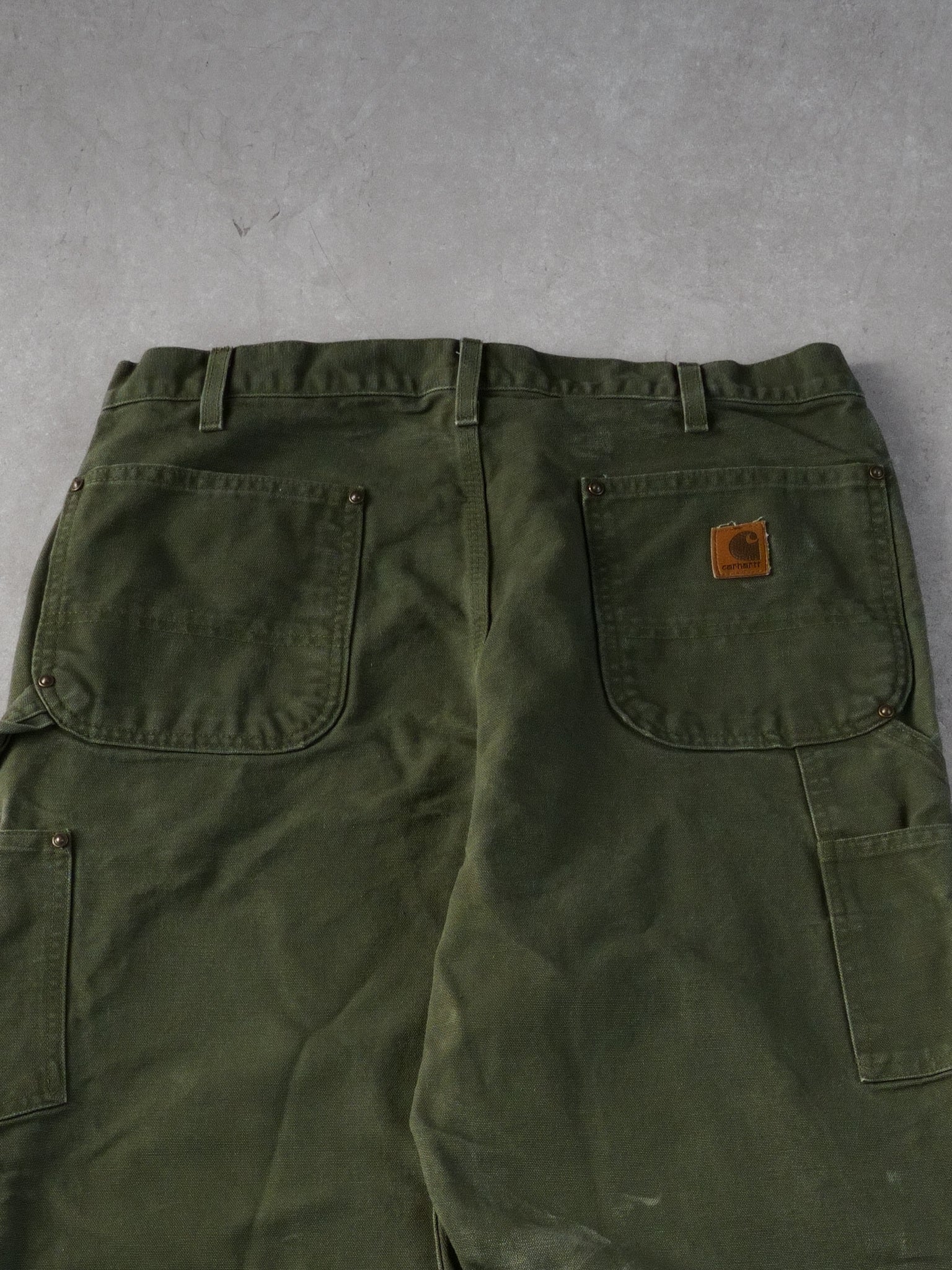 Vintage 90s Sage Green Carhartt Double Knee Carpenter Pants (36x34)
