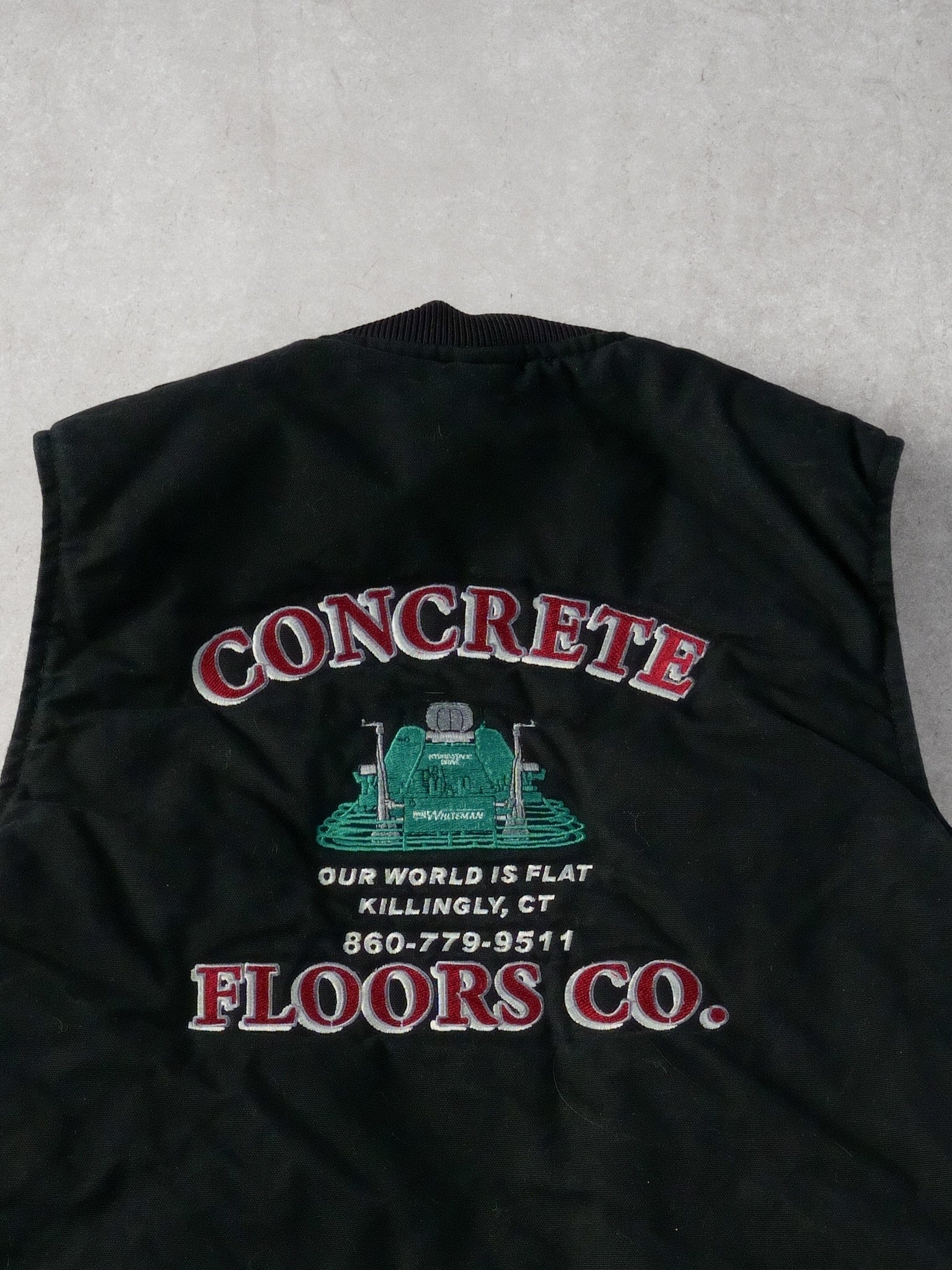 Vintage 90s Black Carhartt Concrete Floors Co Vest (M)