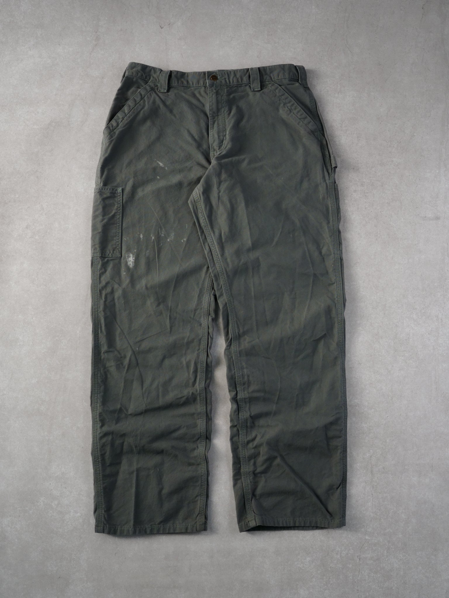 Vintage 90s Grey Carhartt Workwear Carpenter Pants (36x32)