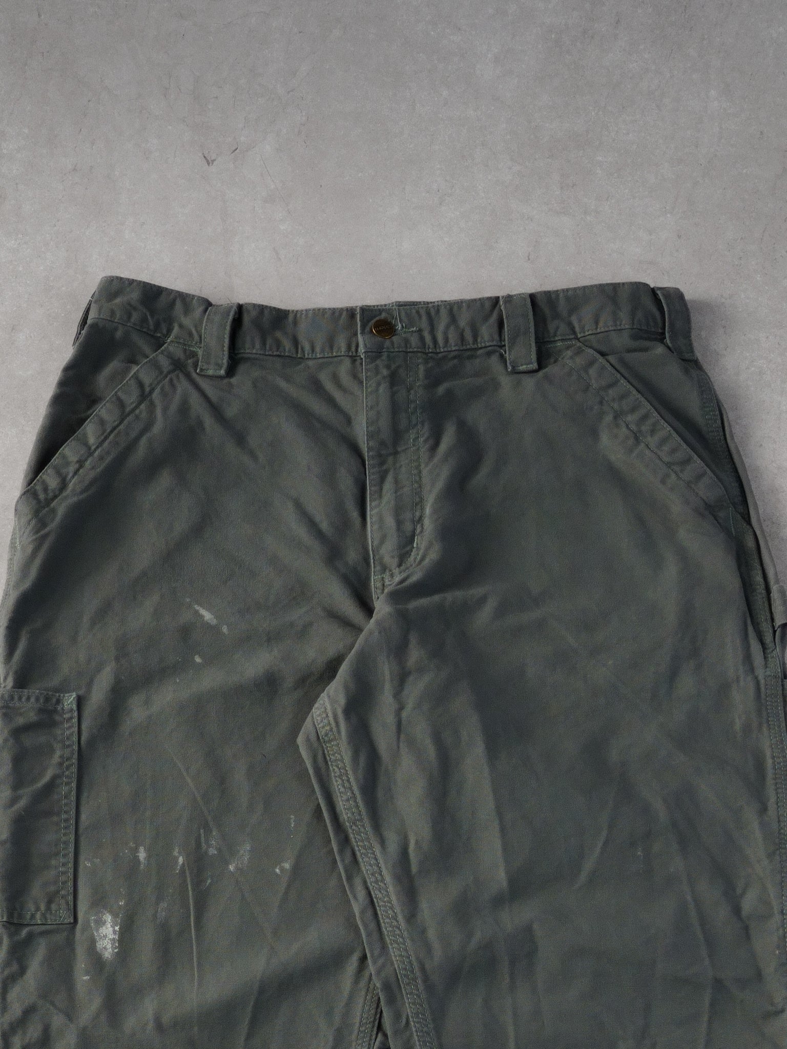 Vintage 90s Grey Carhartt Workwear Carpenter Pants (36x32)