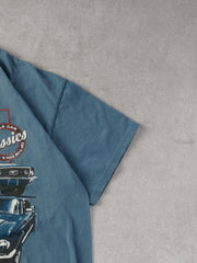 Vintage 90s Powder Blue Mustang Classic Graphic Tee (M)