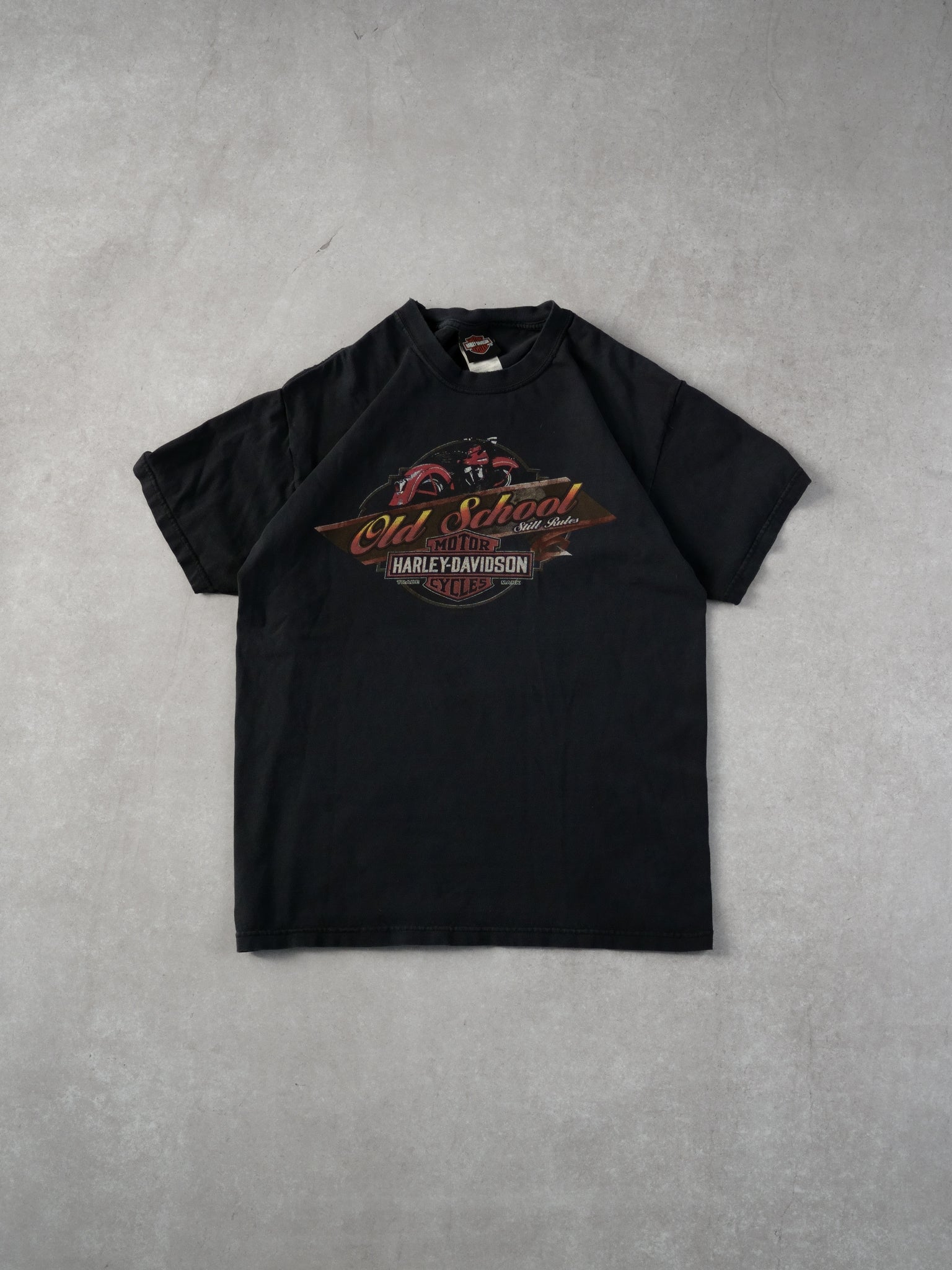 Vintage Y2k Black Harley Davidson Old School Still Rules Mississauga Tee (S)