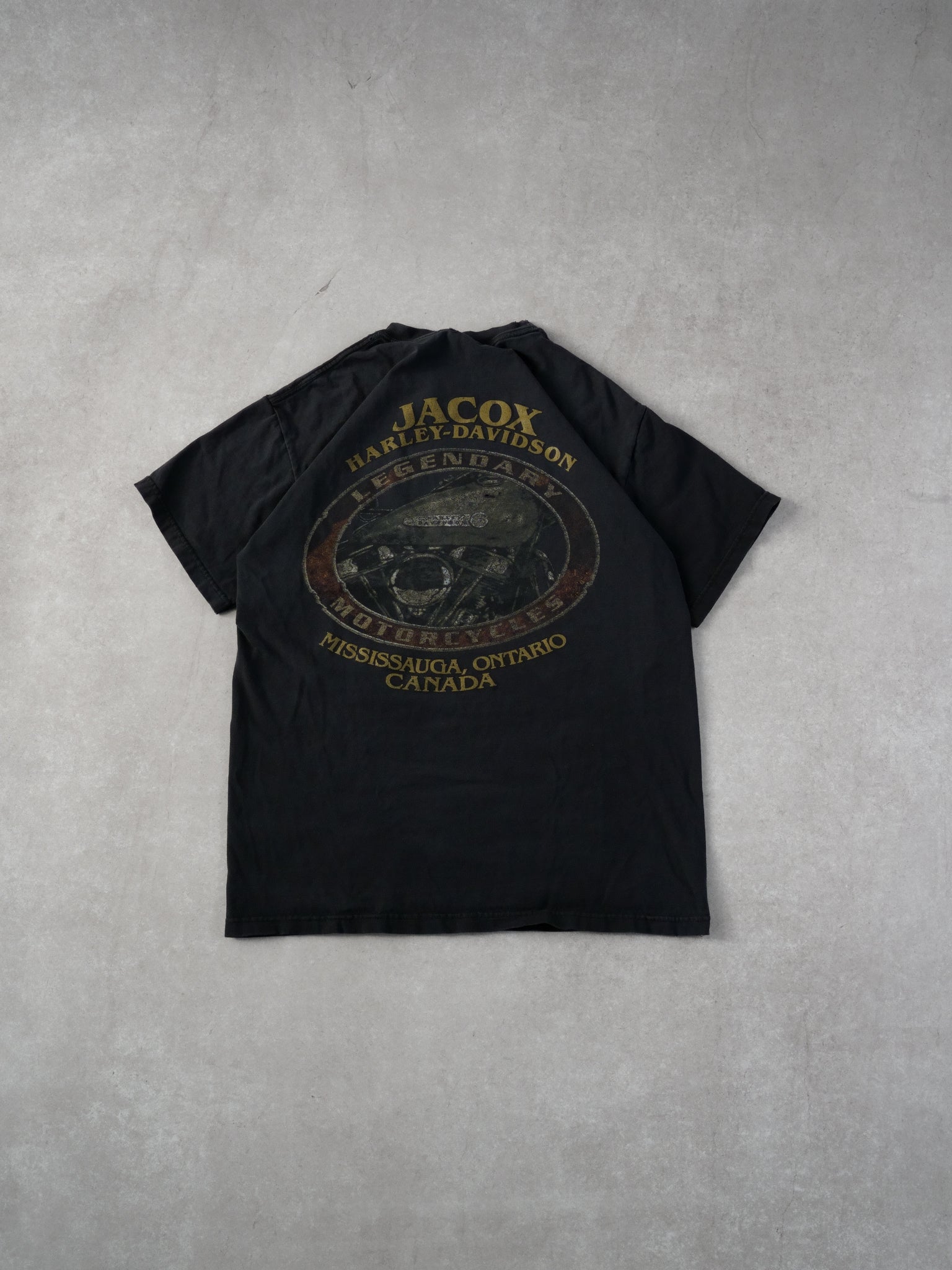 Vintage Y2k Black Harley Davidson Old School Still Rules Mississauga Tee (S)