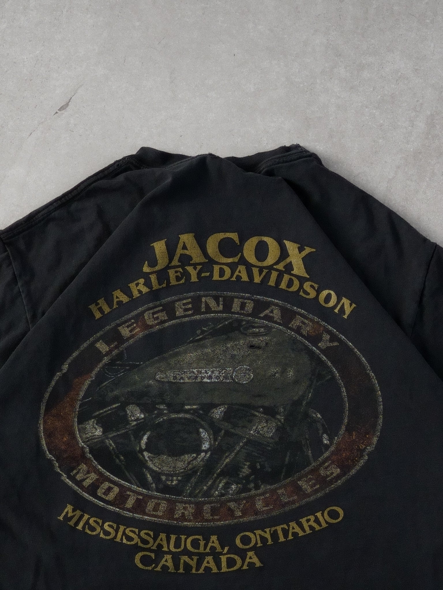 Vintage Y2k Black Harley Davidson Old School Still Rules Mississauga Tee (S)