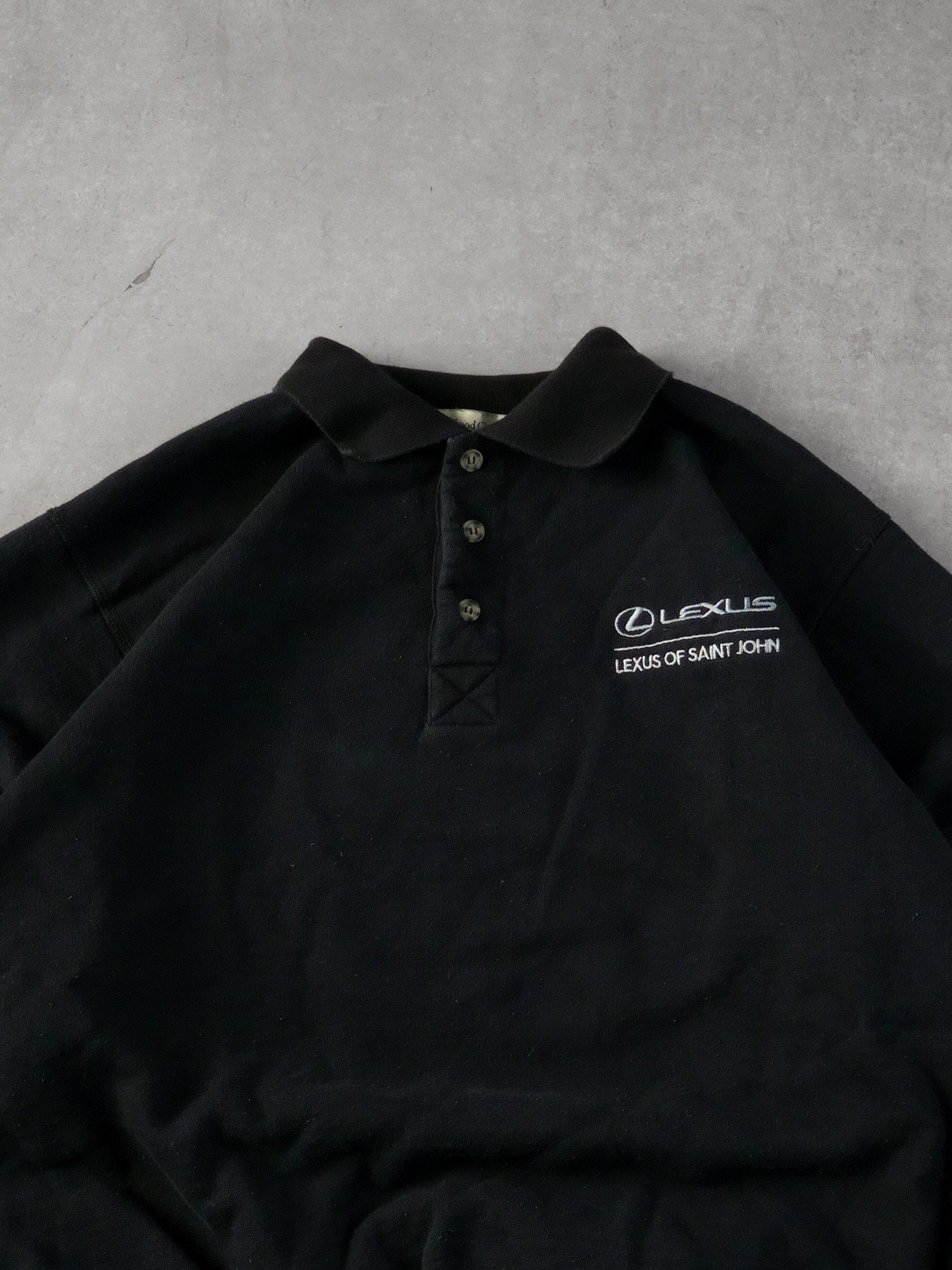 Vintage 90s Black Lexus St John Collared Button Up (L)