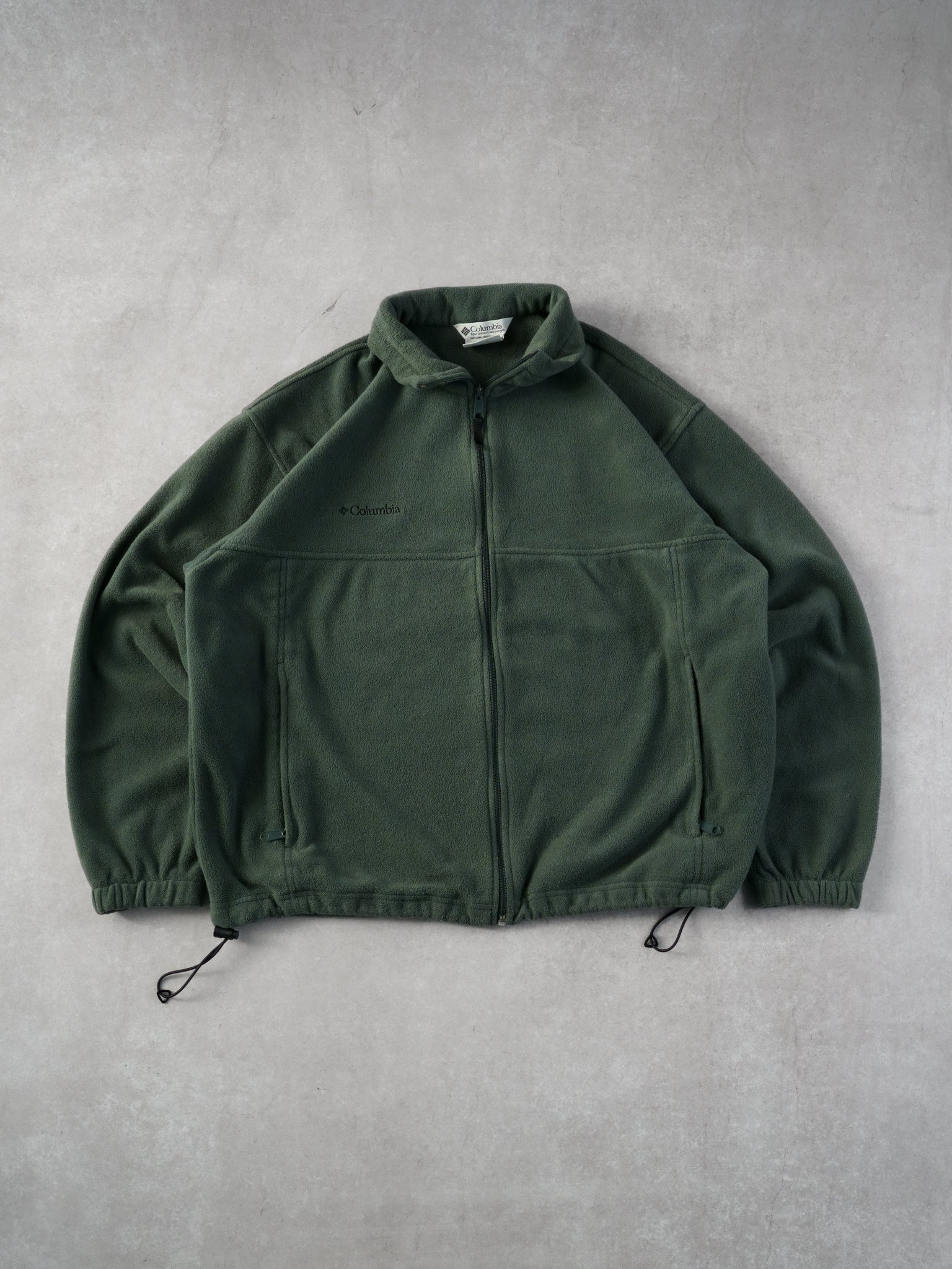 Vintage Y2k Sage Green Columbia Fleece Collared Zip Up (L)