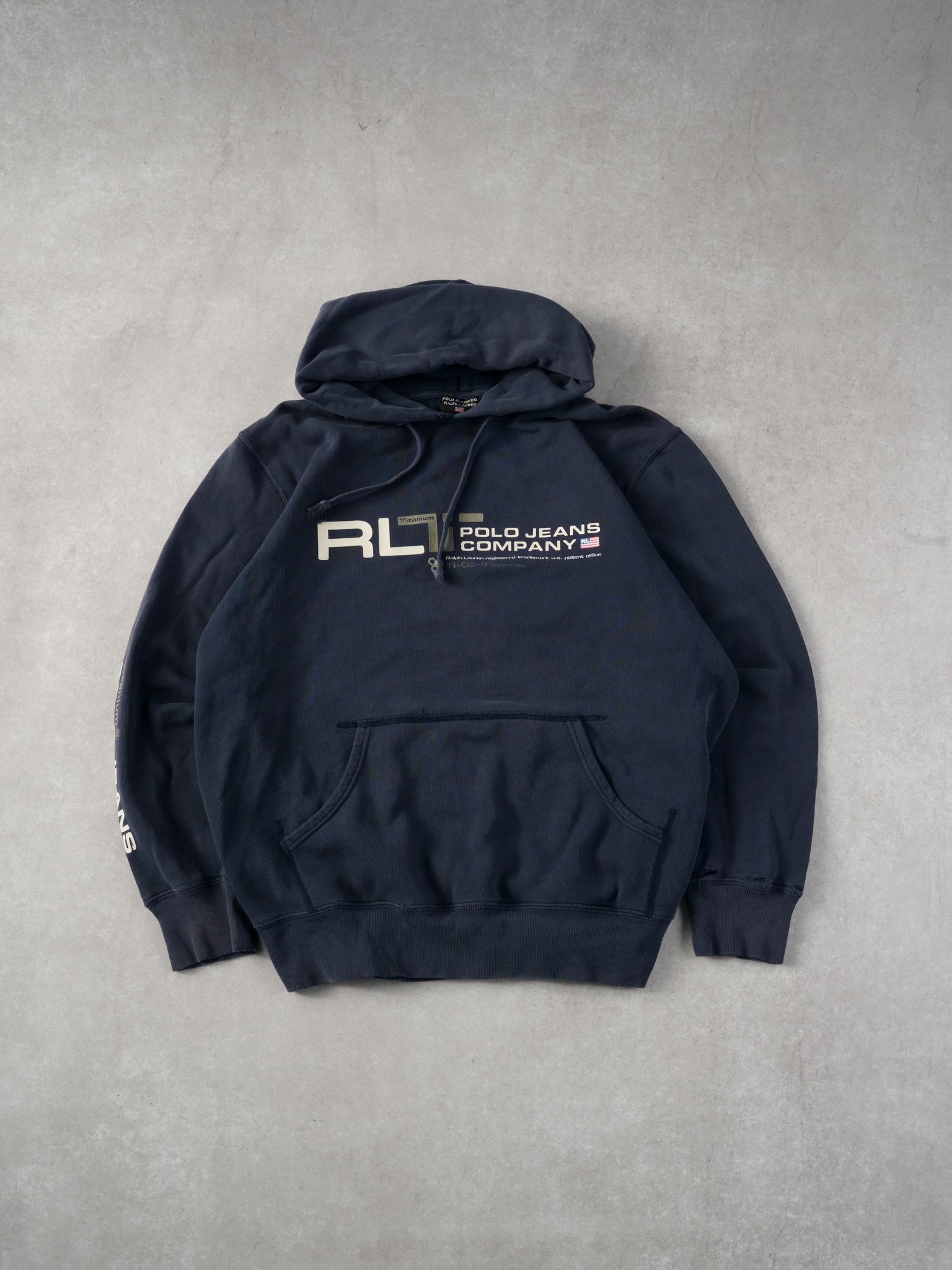 Vintage Y2k Navy Blue Polo Jeans Company Hoodie (L)