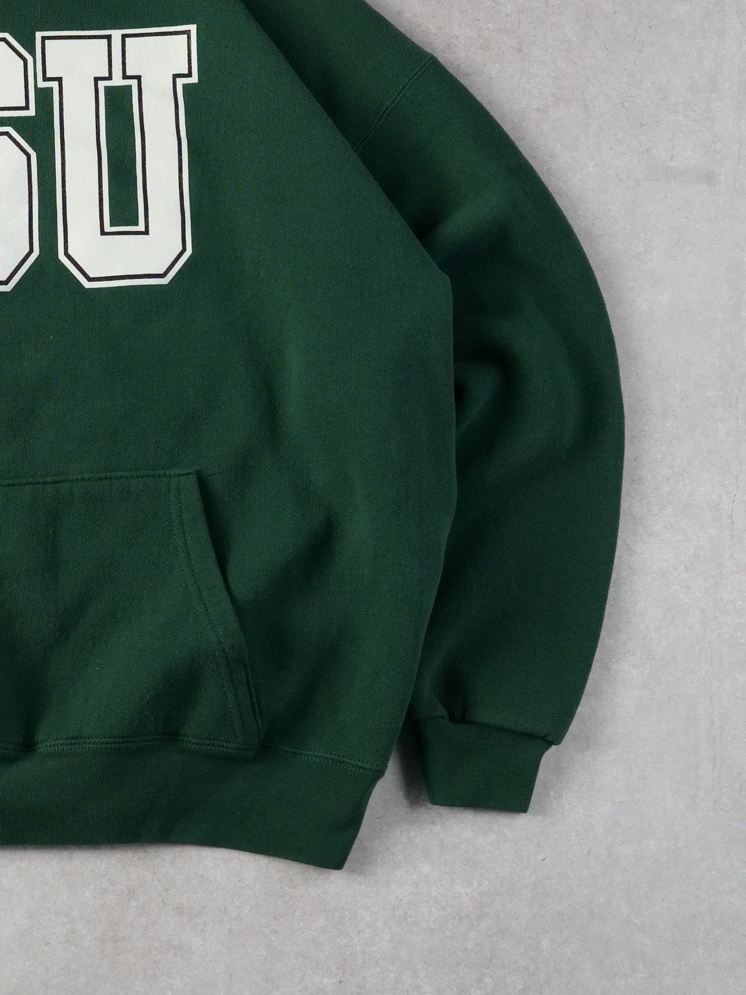 Vintage 90s Pine Green BSU Hoodie (L)