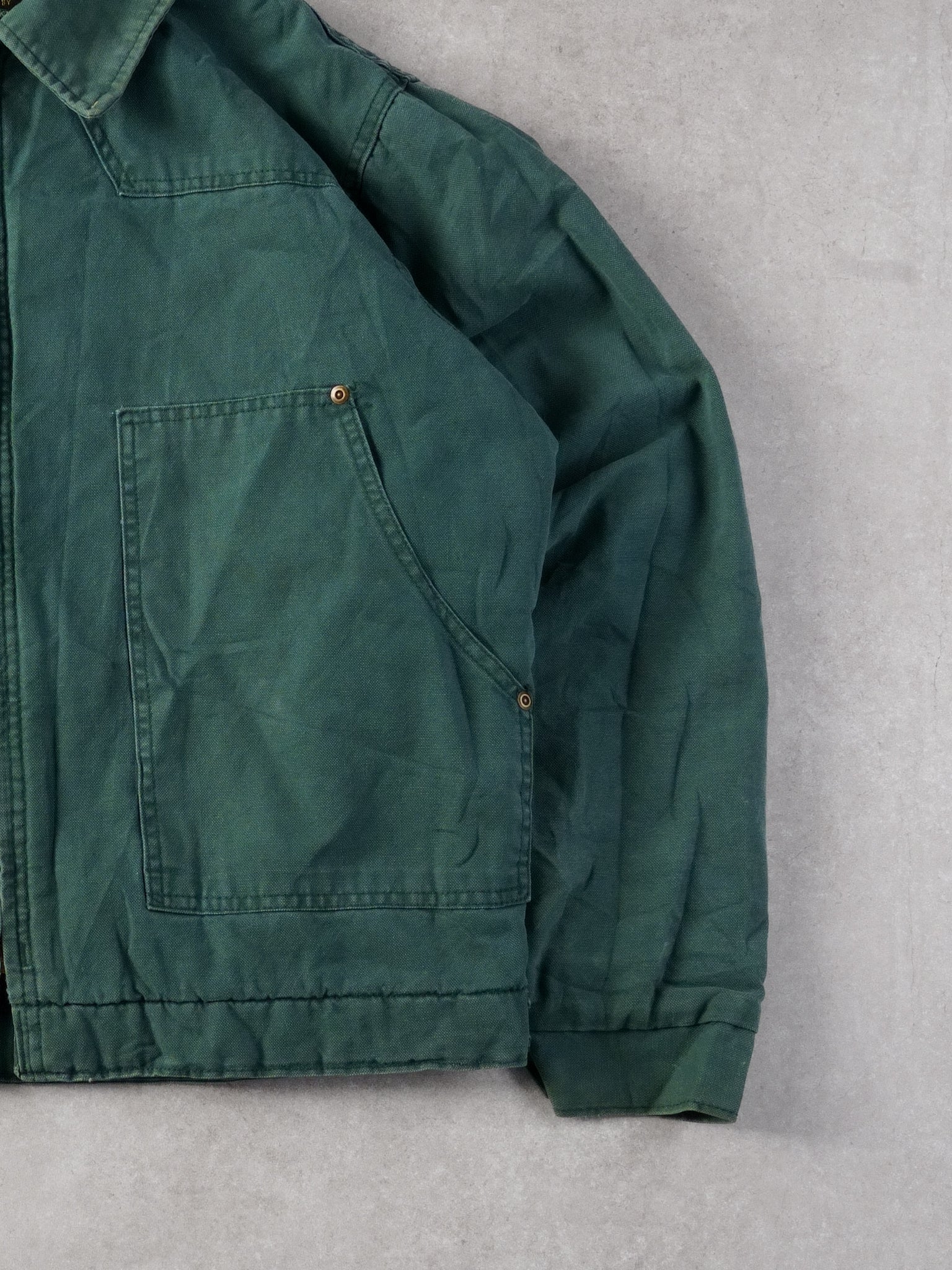 Vintage 90s Pine Green Collared Workwear Jacket (L)