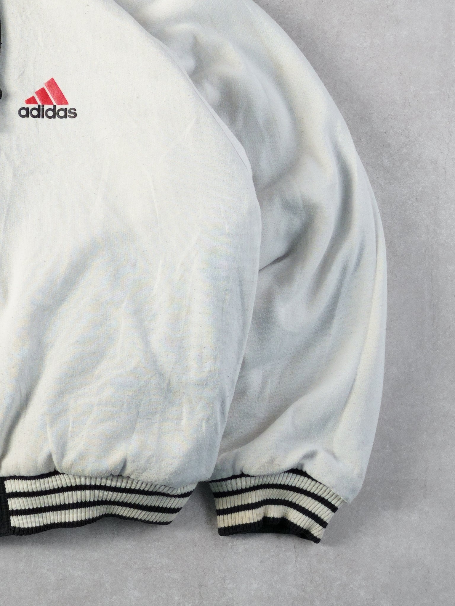 Vintage 90s Black Adidas Hooded Reversible Hooded Windbreaker (L)